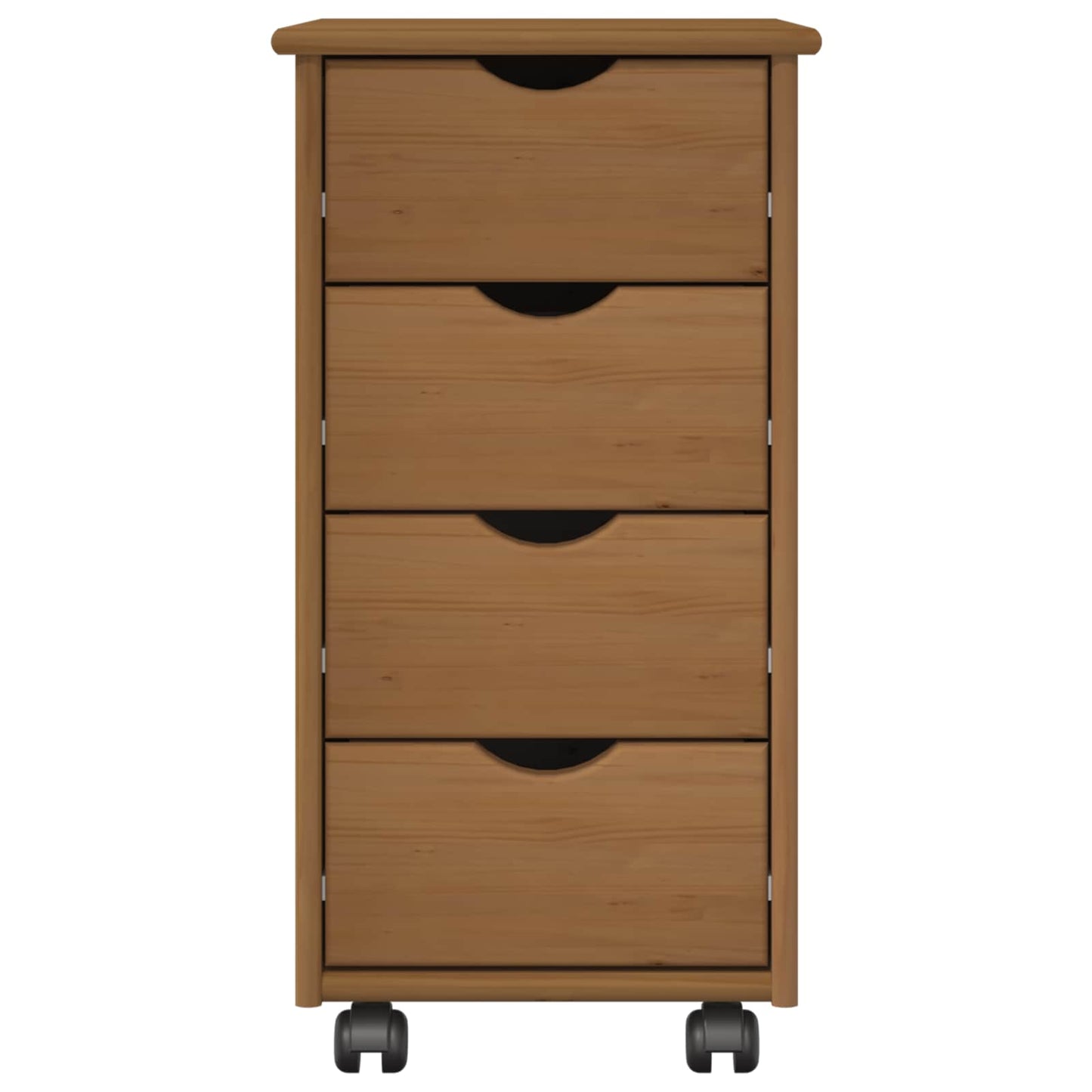 Rullende skap Honning brun 34 x 39 x 65,5 cm Massiv furu