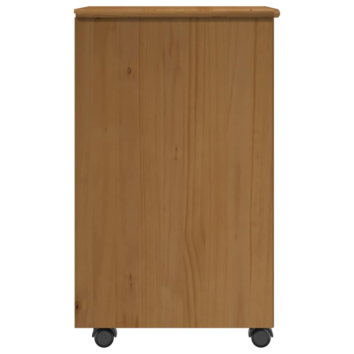 Rullende skap Honning brun 34 x 39 x 65,5 cm Massiv furu
