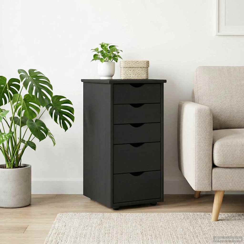 Kabinett Svart 34 x 39 x 61,5 cm Massiv furu