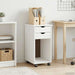 Rullende skap Hvit 34 x 39 x 65,5 cm Massiv furu