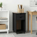 Rullende skap Svart 34 x 39 x 65,5 cm Massiv furu