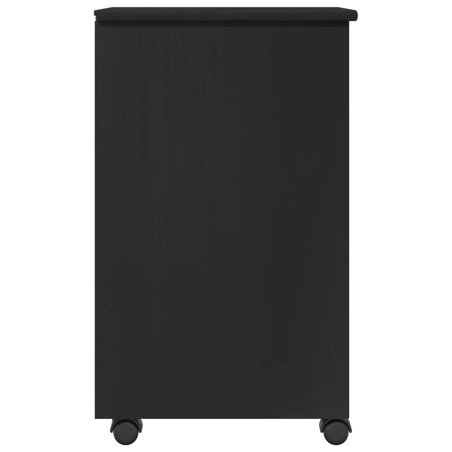 Rullende skap Svart 34 x 39 x 65,5 cm Massiv furu
