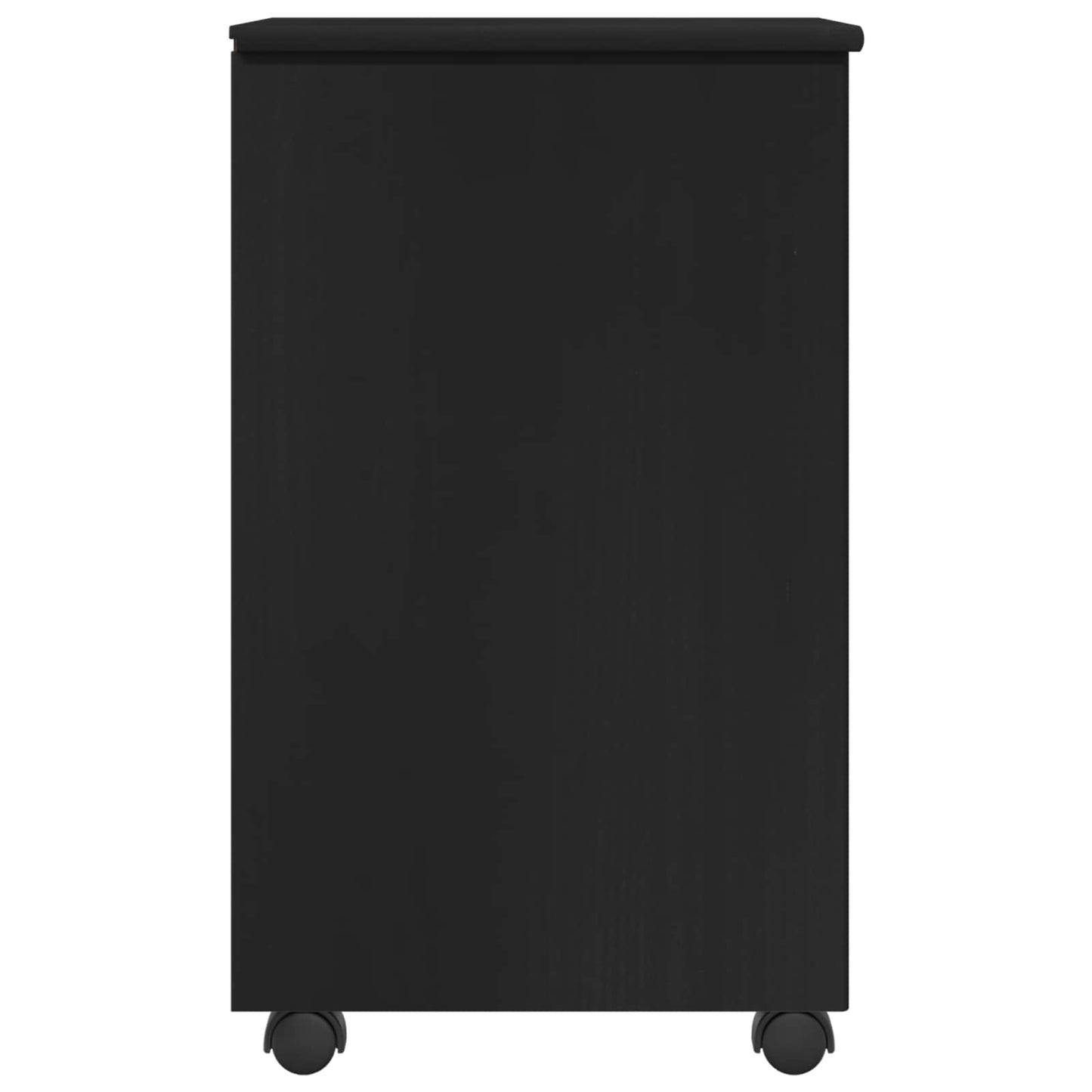 Rullende skap med hjul Svart 34 x 39 x 65,5 cm Massiv furu