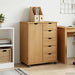 Rullende skap Honning brun 63,5 x 39 x 79 cm Massiv furu vidaXL