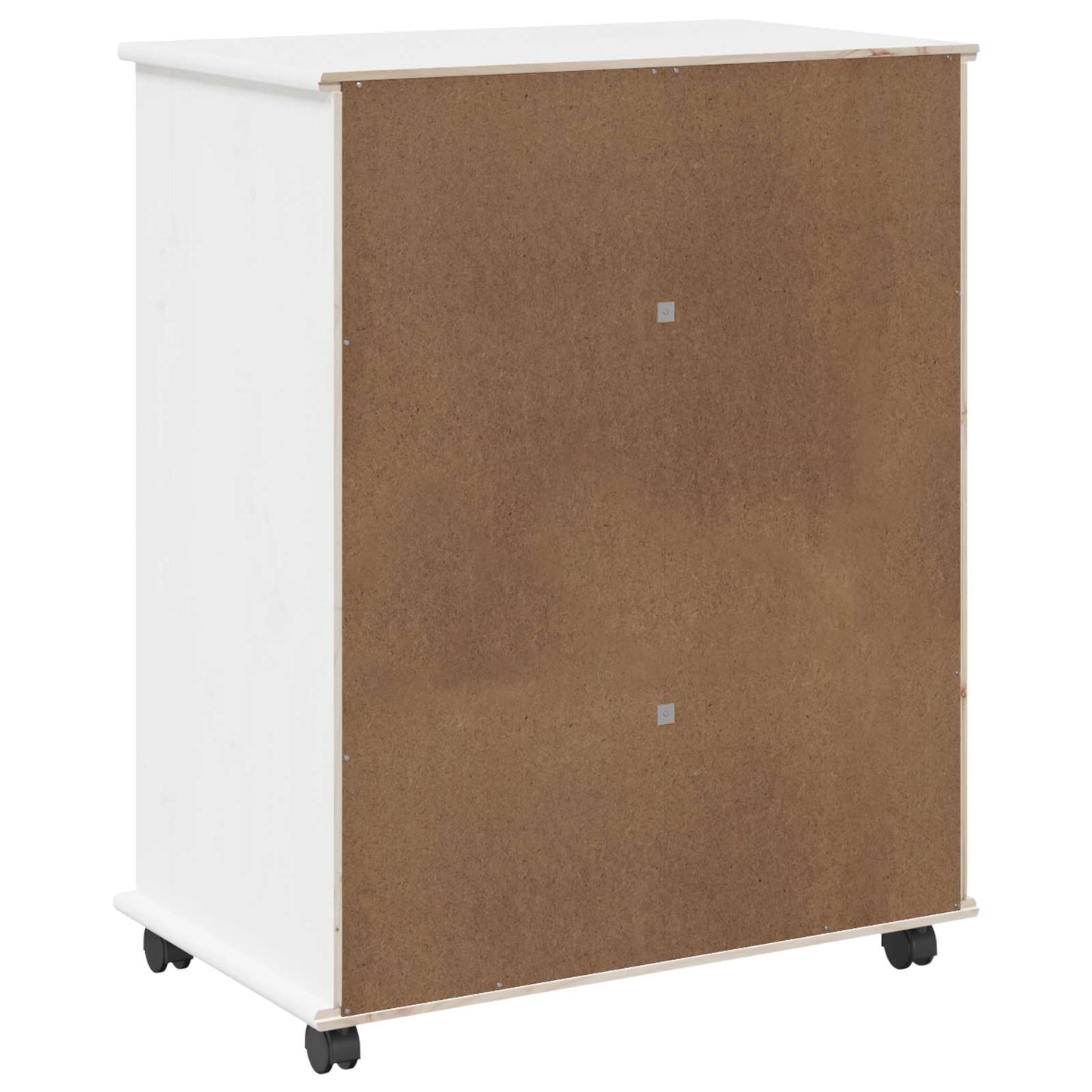 Rullende skap med hjul Hvit 63,5 x 39 x 79 cm Massiv furu vidaXL