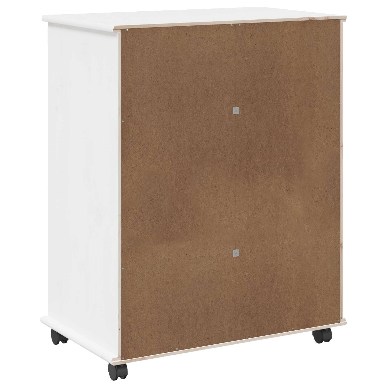 Rullende skap med hjul Hvit 63,5 x 39 x 79 cm Massiv furu vidaXL
