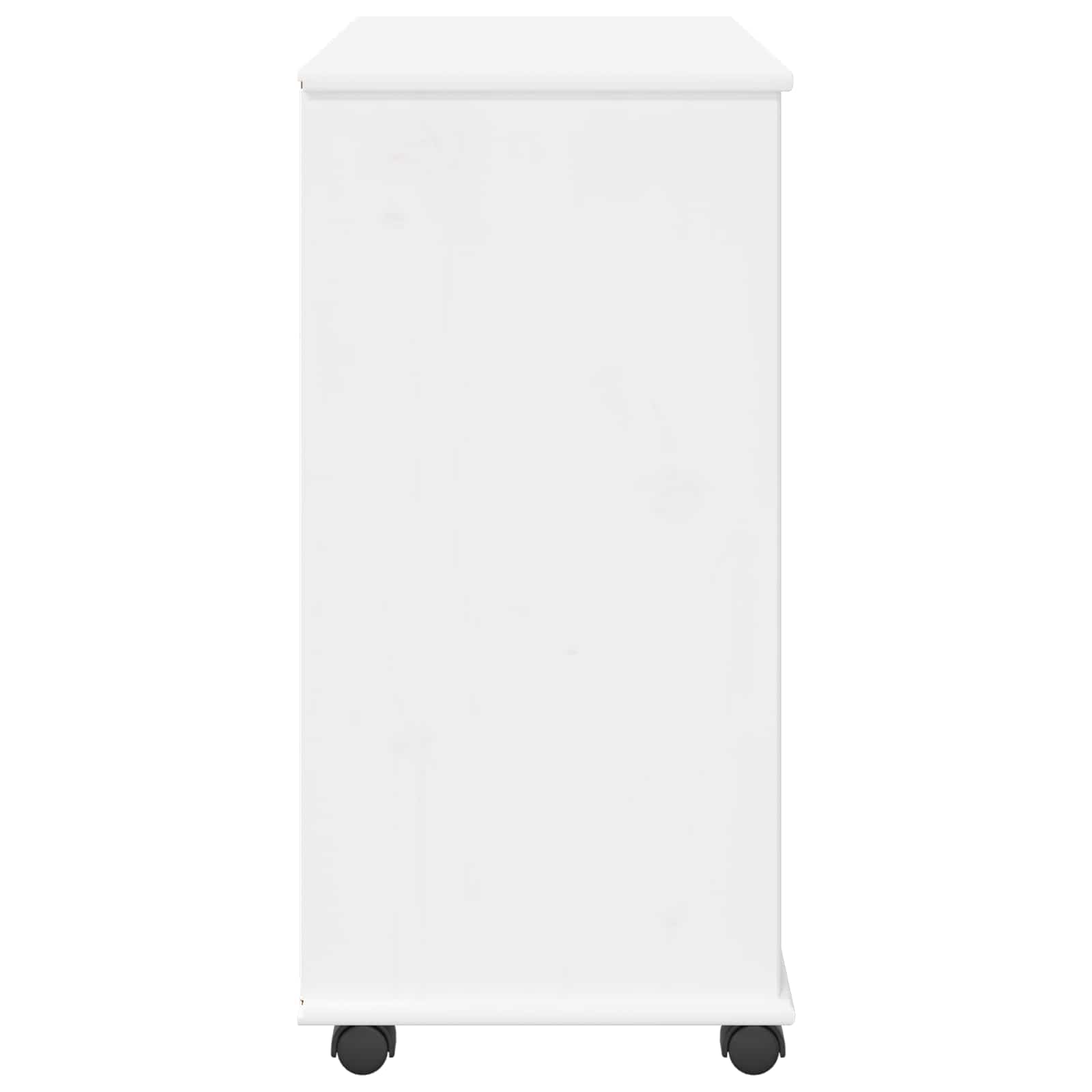 Rullende skap med hjul Hvit 63,5 x 39 x 79 cm Massiv furu vidaXL
