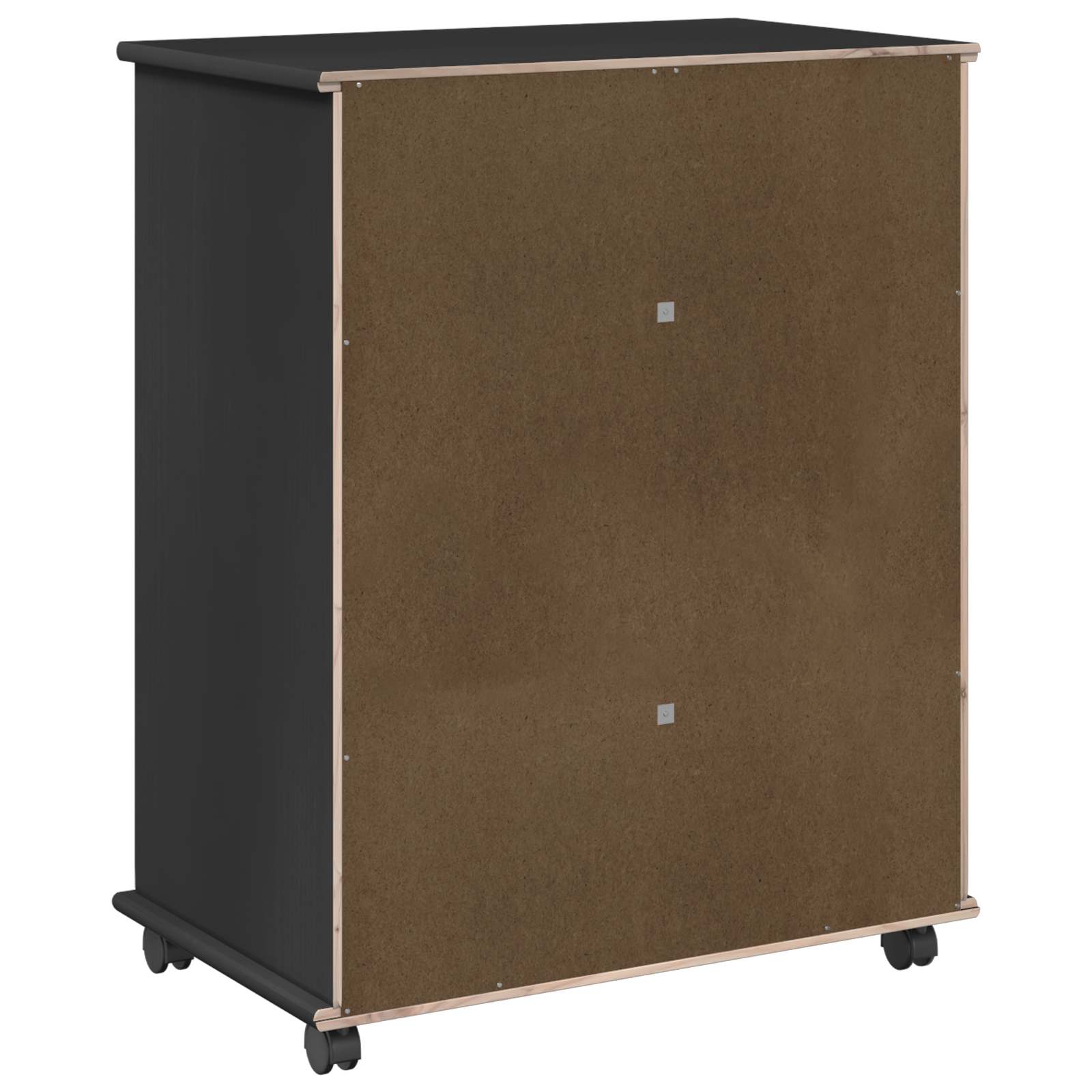 Rullende skap med hjul Svart 63,5 x 39 x 79 cm Massiv furu vidaXL