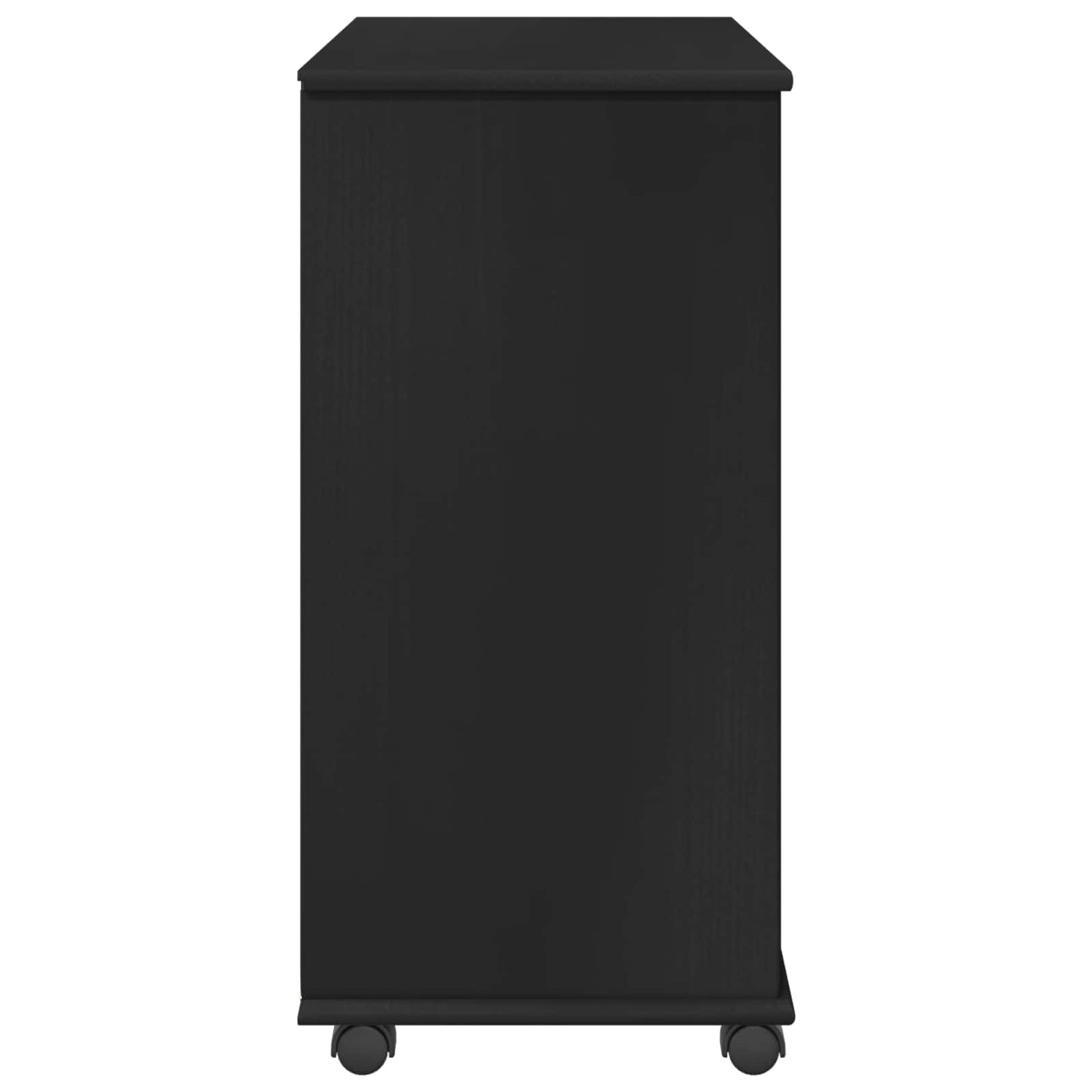 Rullende skap med hjul Svart 63,5 x 39 x 79 cm Massiv furu vidaXL
