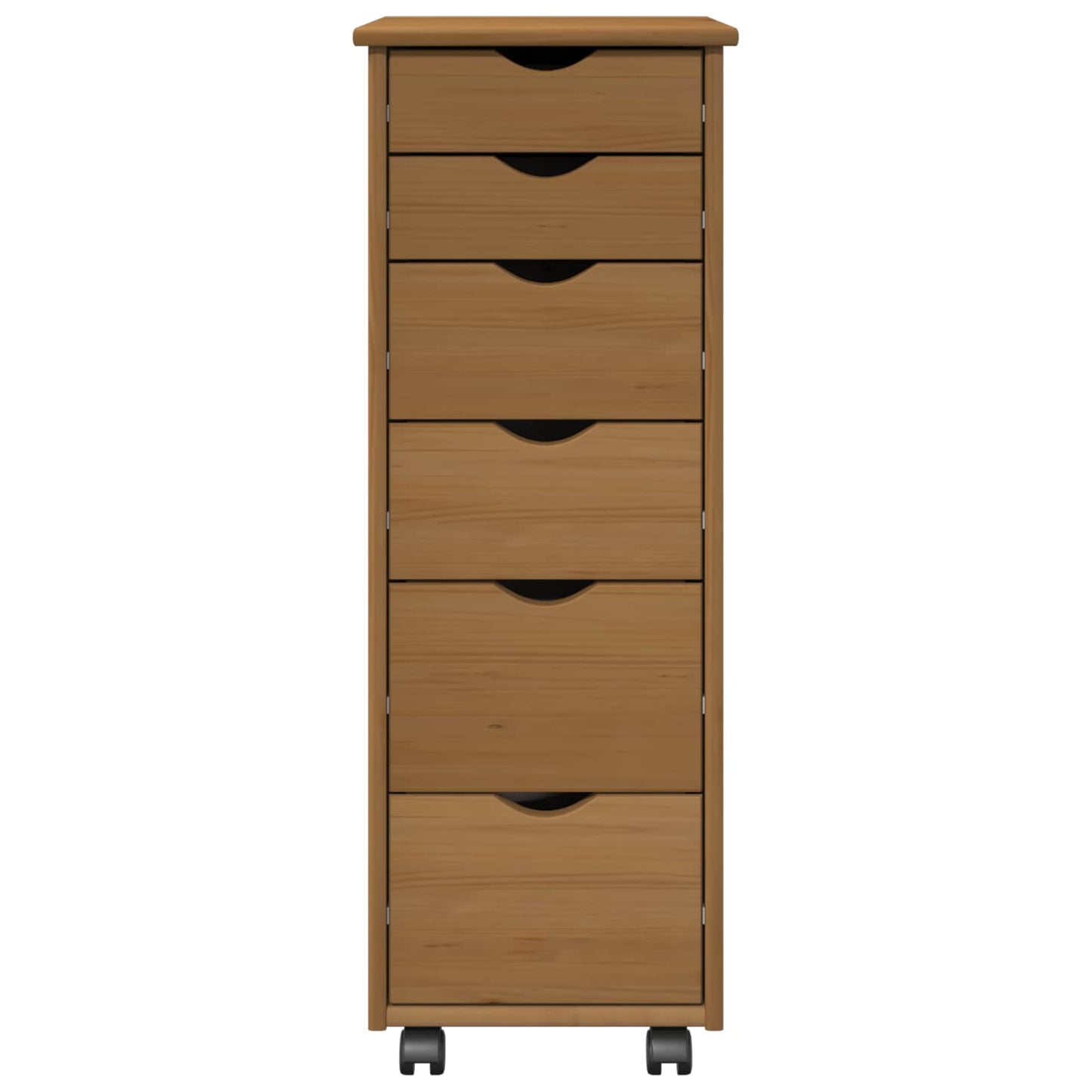 Rullende skap Honning brun 34 x 39 x 93,5 cm Massiv furu
