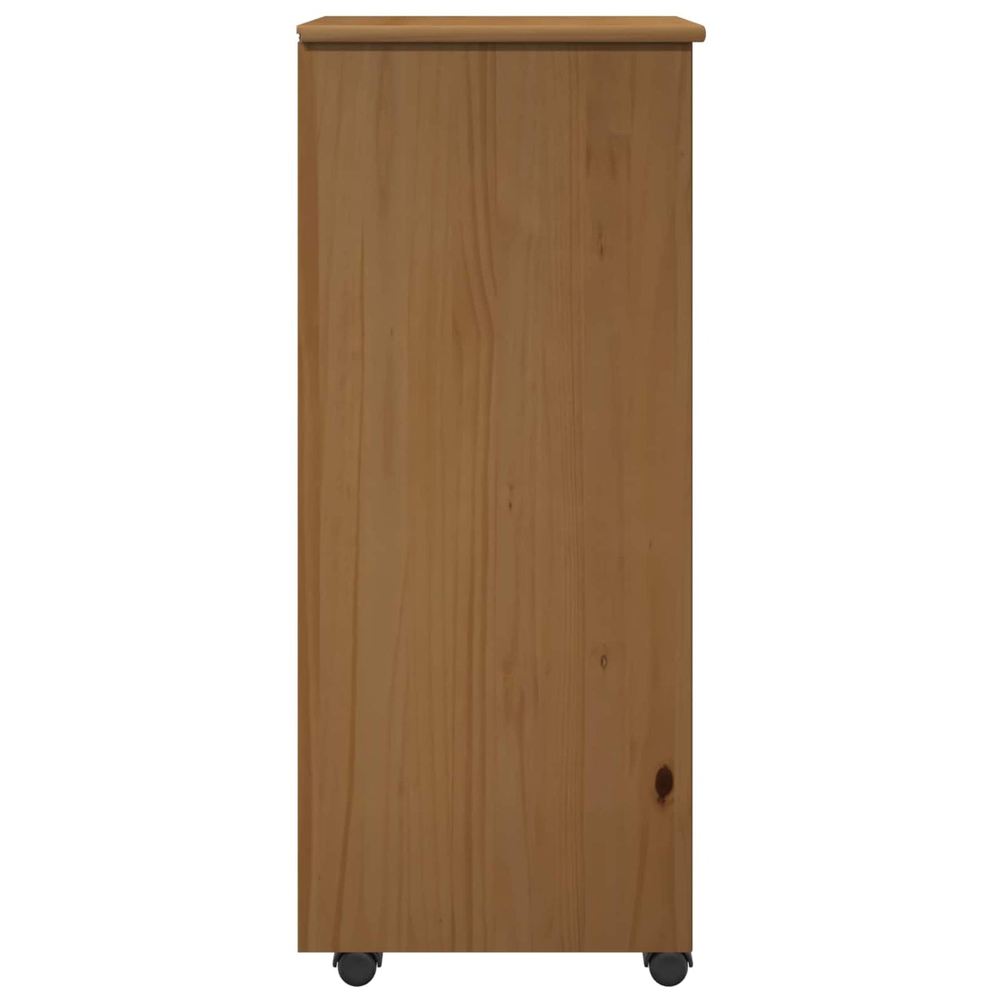 Rullende skap Honning brun 34 x 39 x 93,5 cm Massiv furu