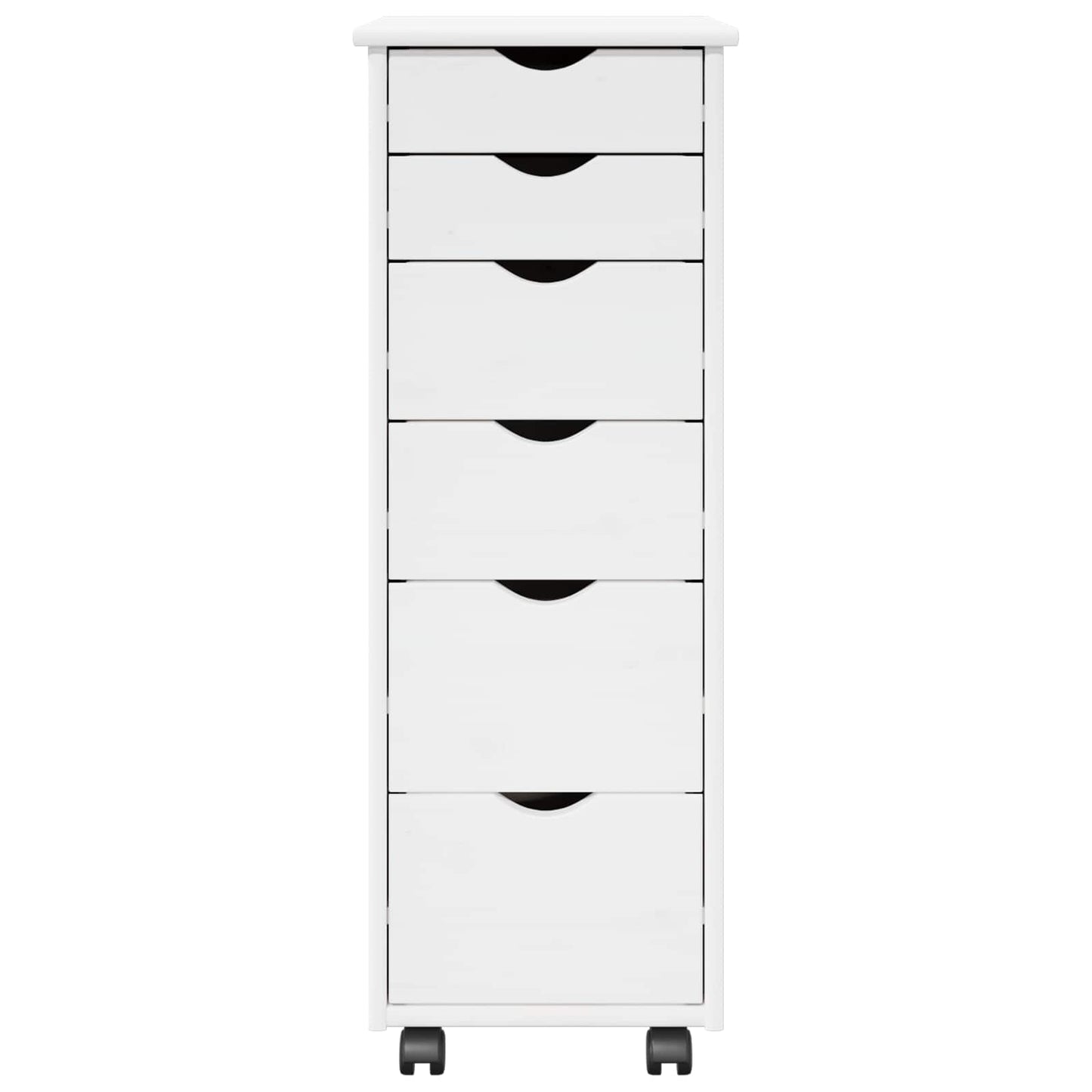 Rullende skap med hjul Hvit 34 x 39 x 93,5 cm Massiv furu