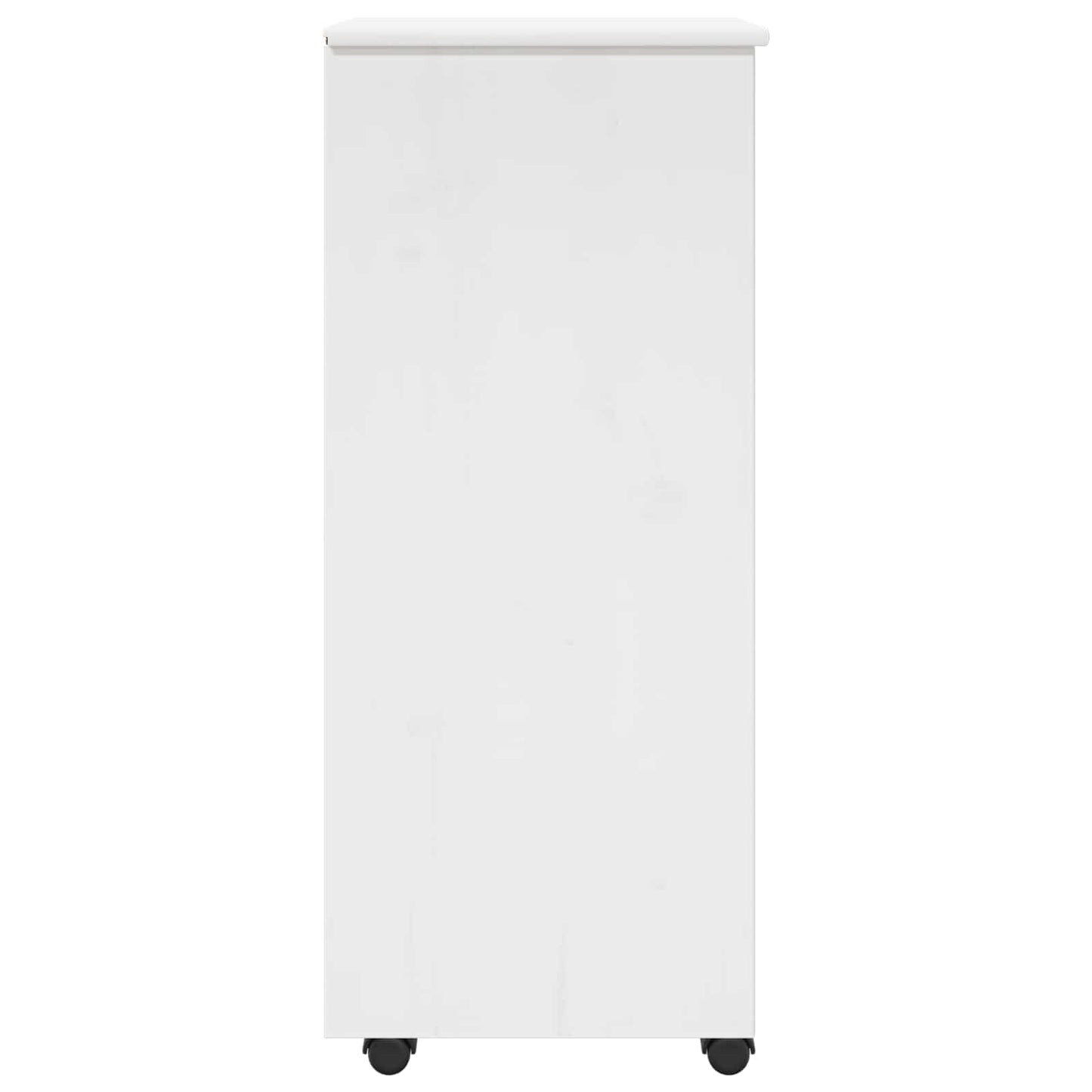 Rullende skap med hjul Hvit 34 x 39 x 93,5 cm Massiv furu