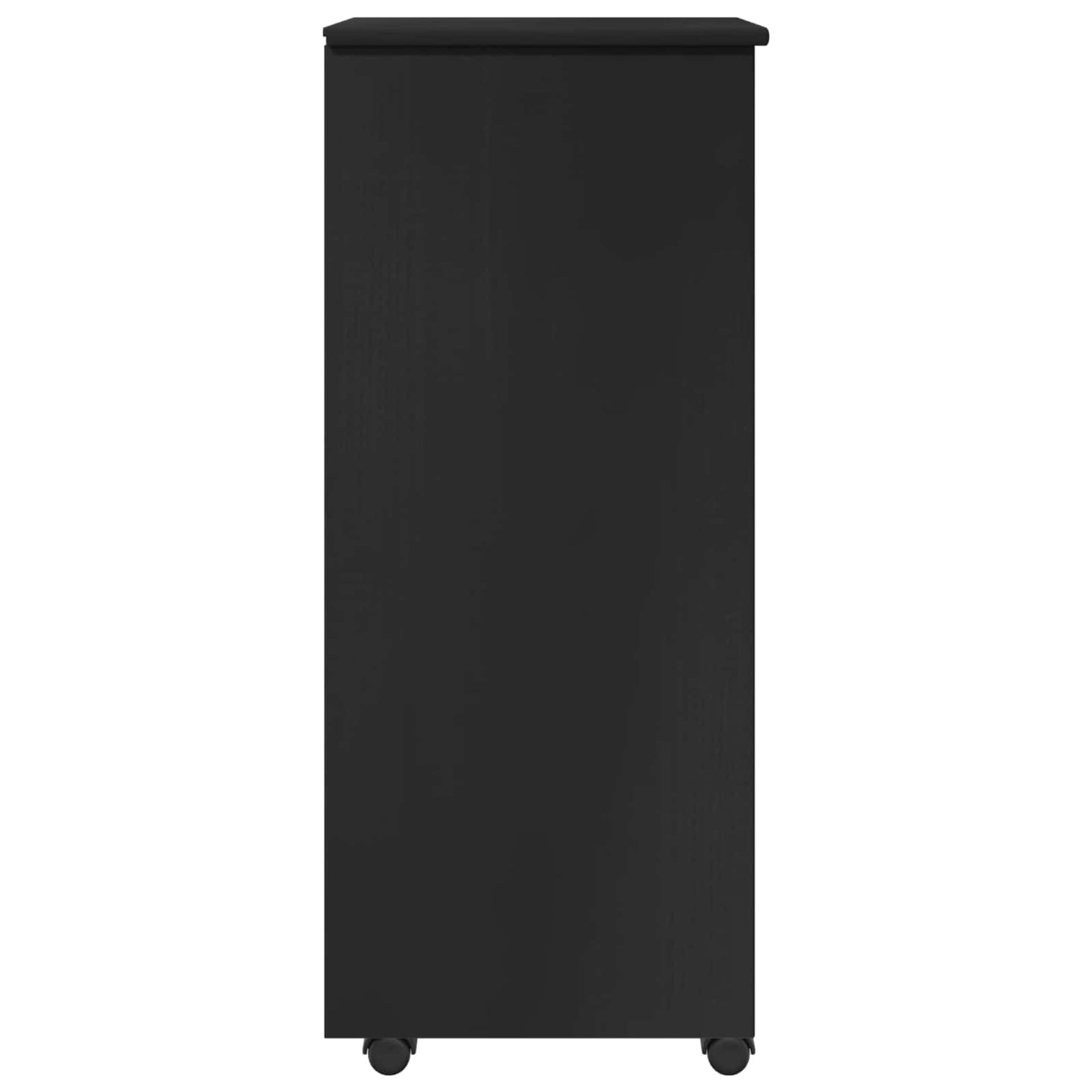 Rullende skap med hjul Svart 34 x 39 x 93,5 cm Massiv furu