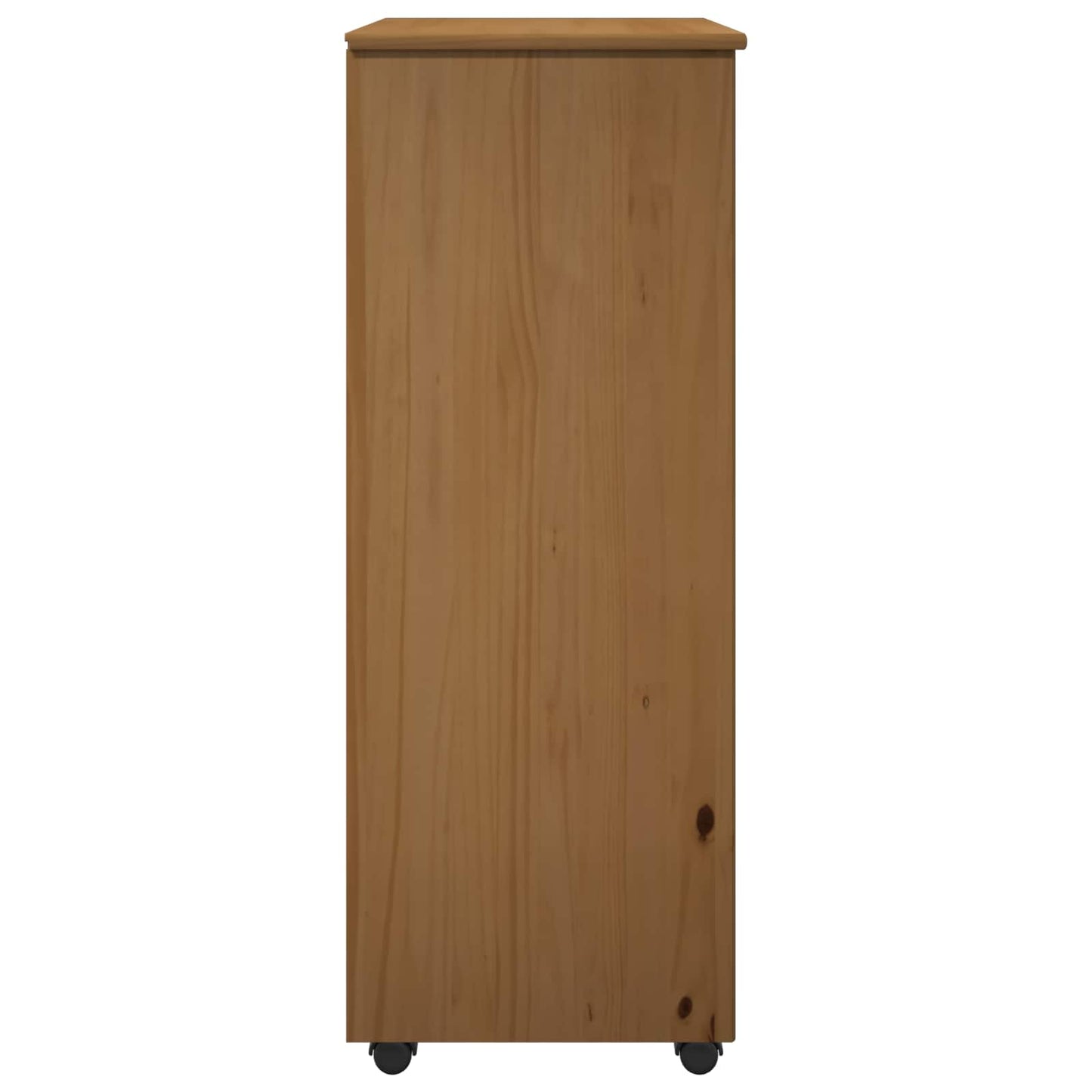 Rullende skap Honning brun 53 x 39 x 103 cm Massiv furu