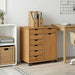 Rullende skap Honning brun 63,5 x 39 x 65,5 cm Massiv furu