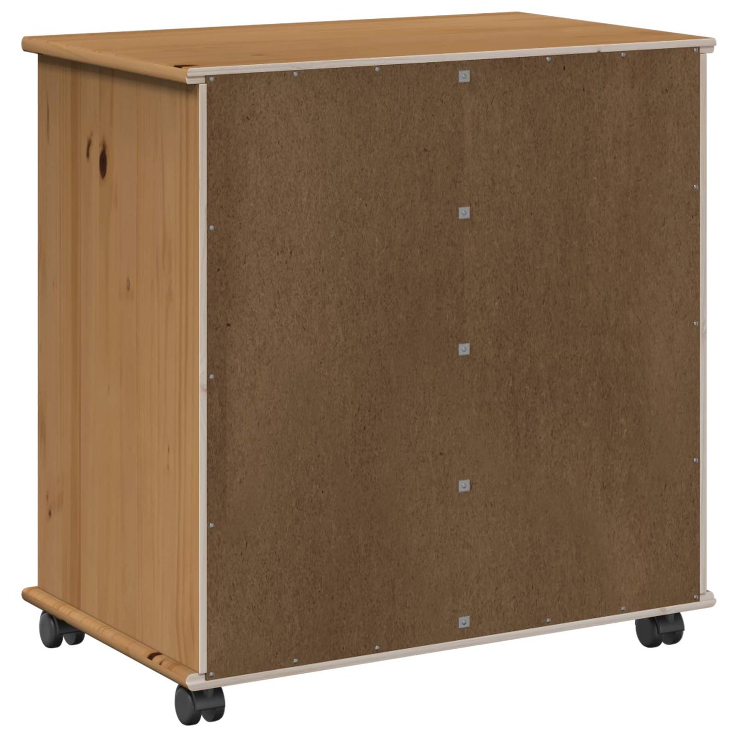 Rullende skap Honning brun 63,5 x 39 x 65,5 cm Massiv furu