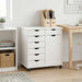 Rullende skap med hjul Hvit 63,5 x 39 x 65,5 cm Massiv furu