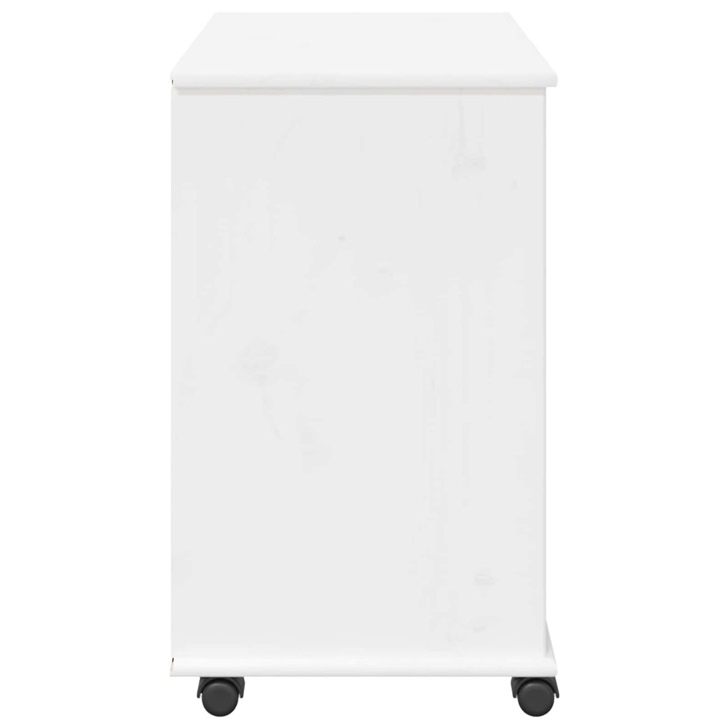 Rullende skap med hjul Hvit 63,5 x 39 x 65,5 cm Massiv furu