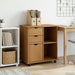 Rullende skap Honning brun 63,5 x 39 x 65,5 cm Massiv furu vidaXL