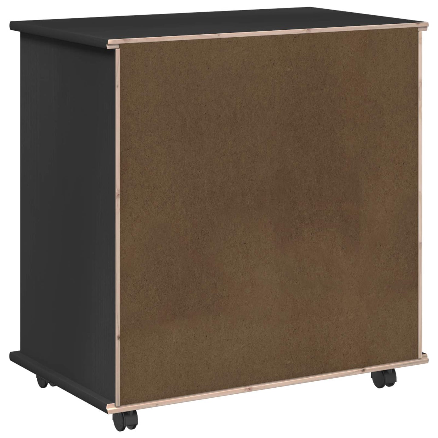 Rullende skap med hjul Svart 63,5 x 39 x 65,5 cm Massiv furu vidaXL