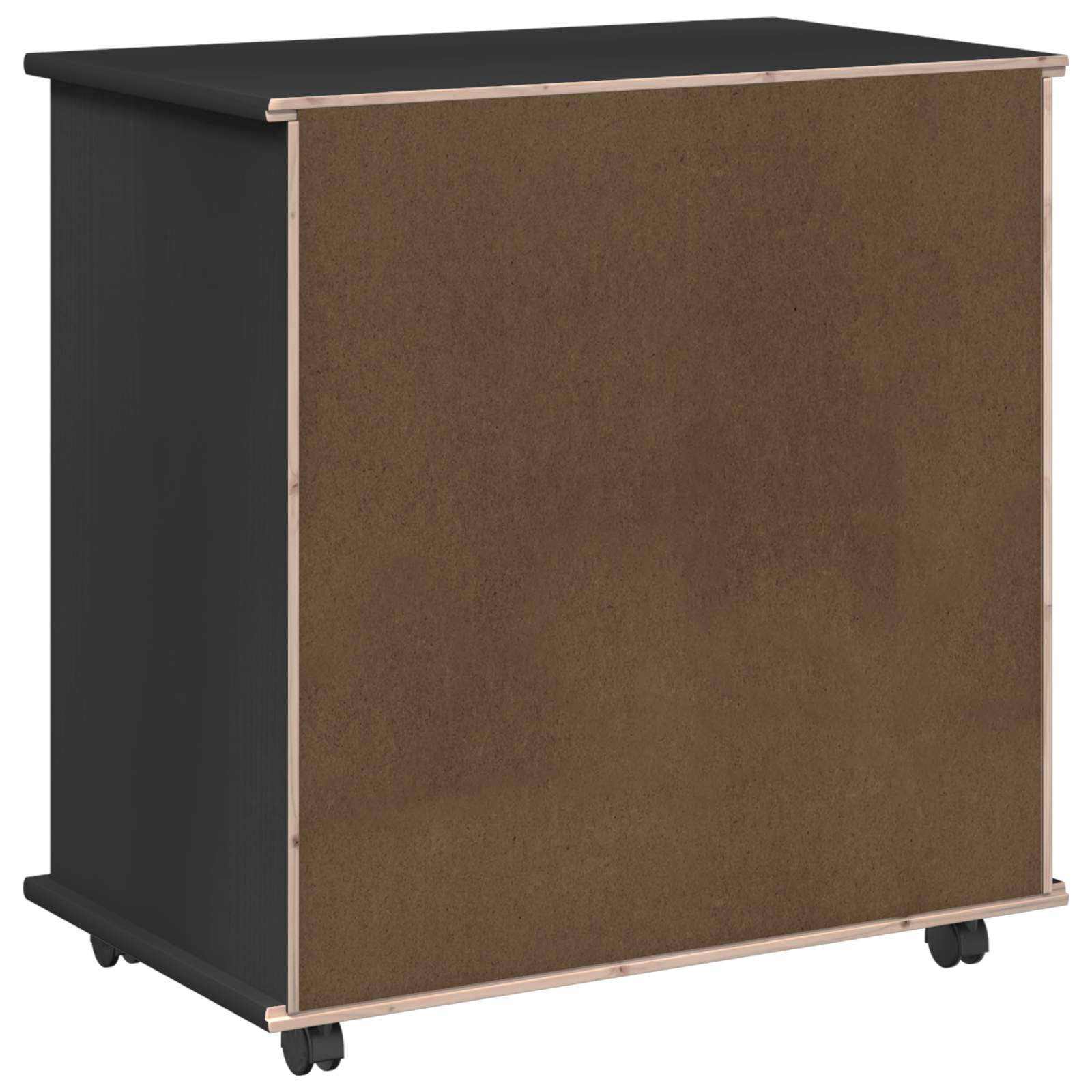 Rullende skap med hjul Svart 63,5 x 39 x 65,5 cm Massiv furu vidaXL