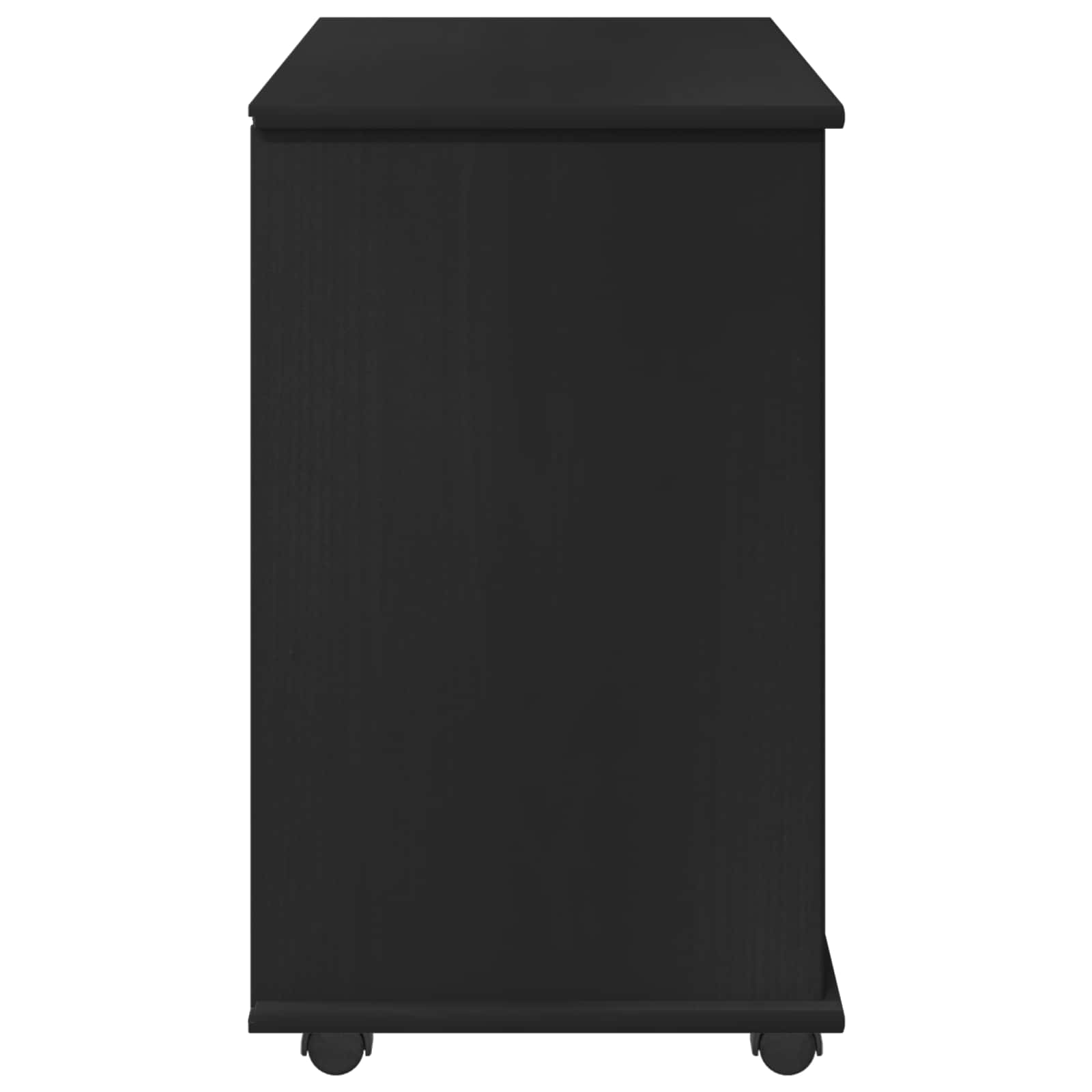 Rullende skap med hjul Svart 63,5 x 39 x 65,5 cm Massiv furu vidaXL