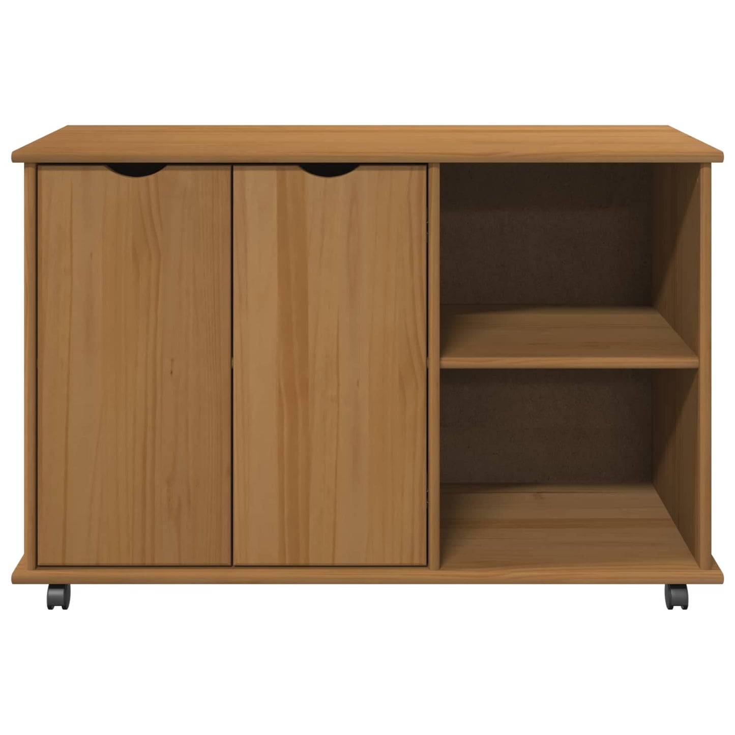 Rullende skap Honning brun 100 x 39 x 65,5 cm Massiv furu