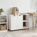 Rullende skap med hjul Hvit 100 x 39 x 65,5 cm Massiv furu