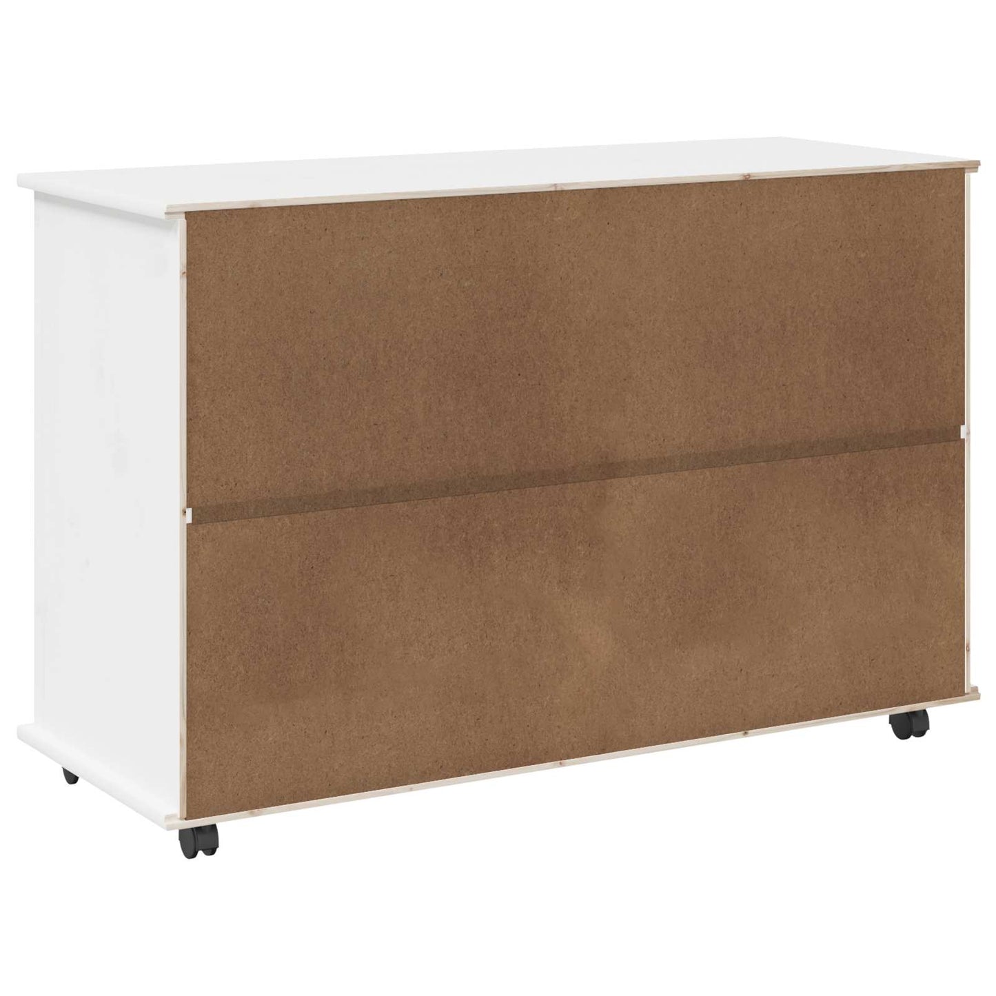 Rullende skap med hjul Hvit 100 x 39 x 65,5 cm Massiv furu