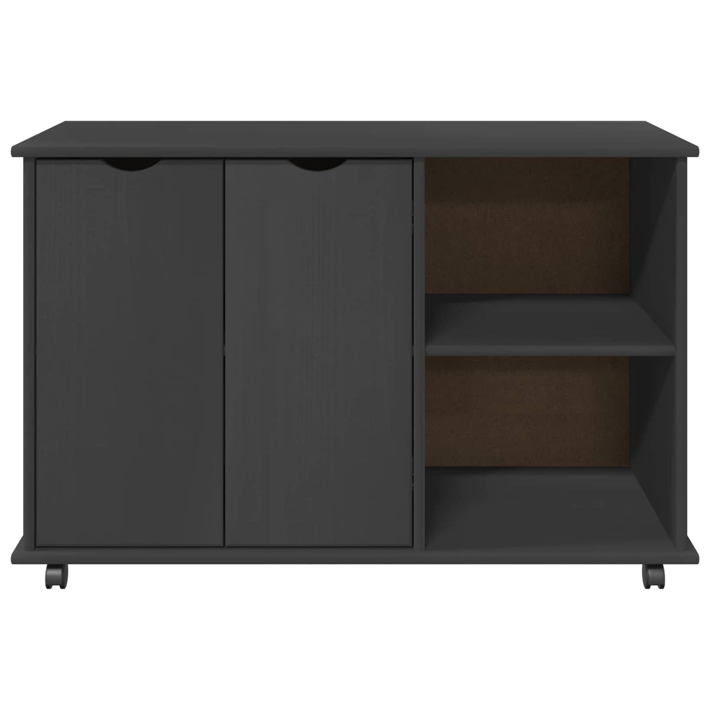 Rullende skap med hjul Grå 100 x 39 x 65,5 cm Massiv furu