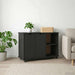 Rullende skap med hjul Svart 100 x 39 x 65,5 cm Massiv furu