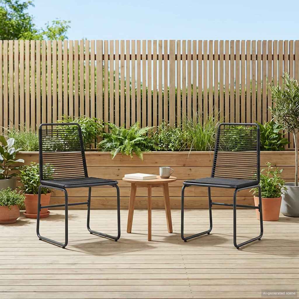 Hagestoler 2 pcs Svart 48 x 55 x 89,5 cm Rotting