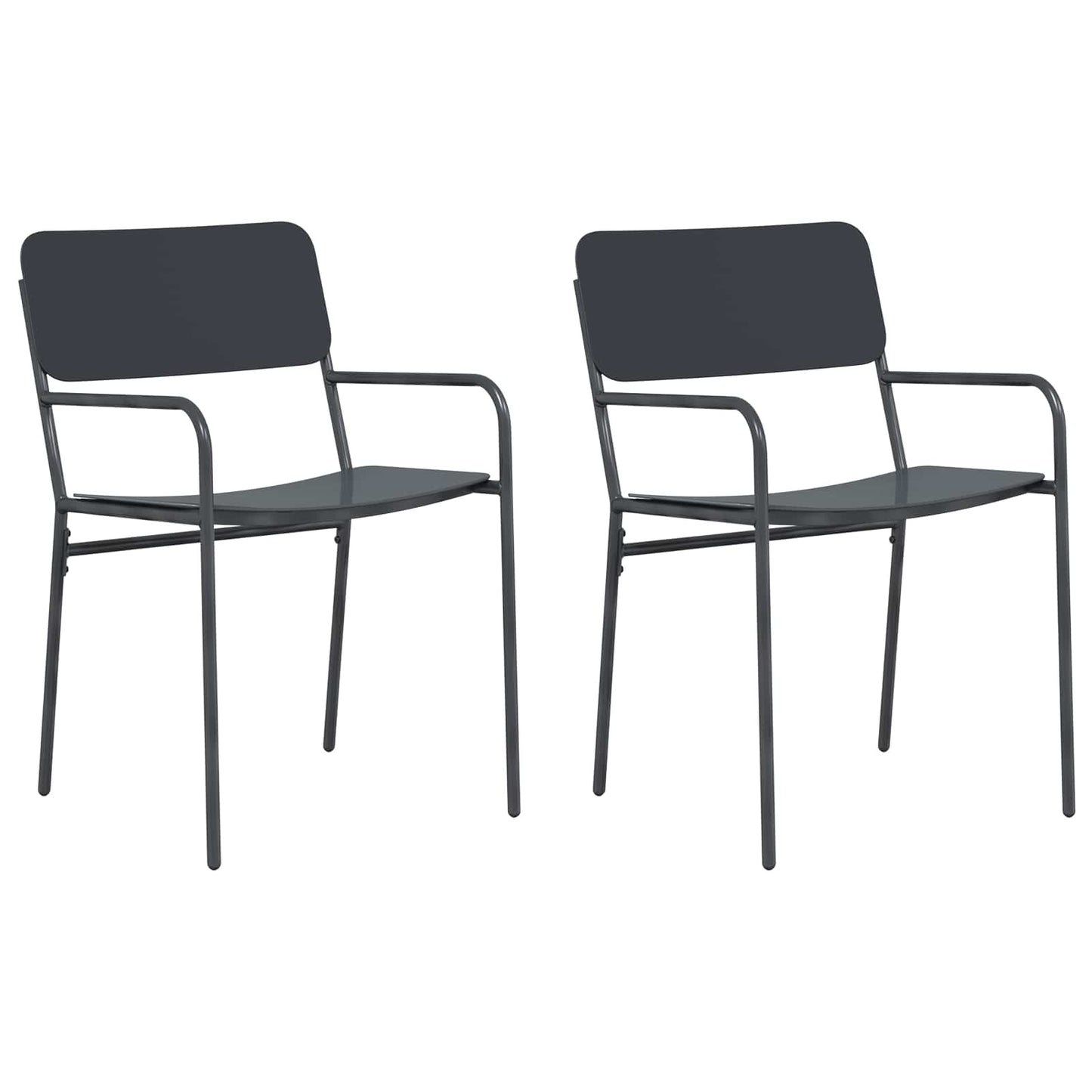 Hagestoler 2 pcs Antrasitt 51 x 55 x 81 cm Stål