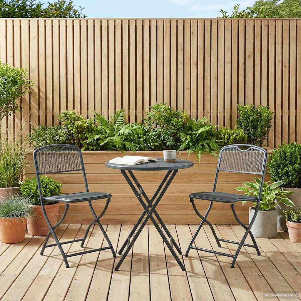 Hagestoler 2 pcs Antrasitt 52,5 x 46 x 82 cm Jern