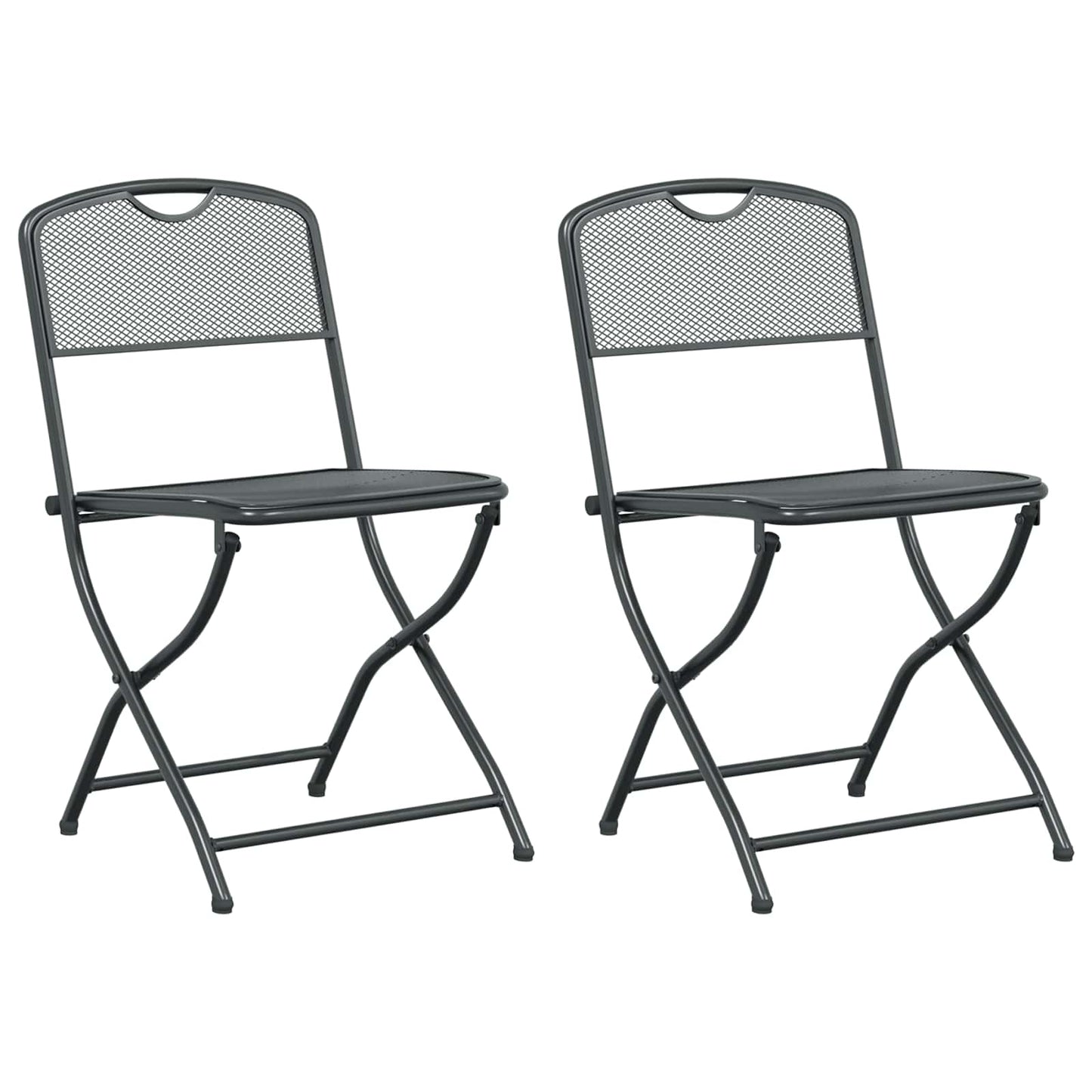Hagestoler 2 pcs Antrasitt 52,5 x 46 x 82 cm Jern