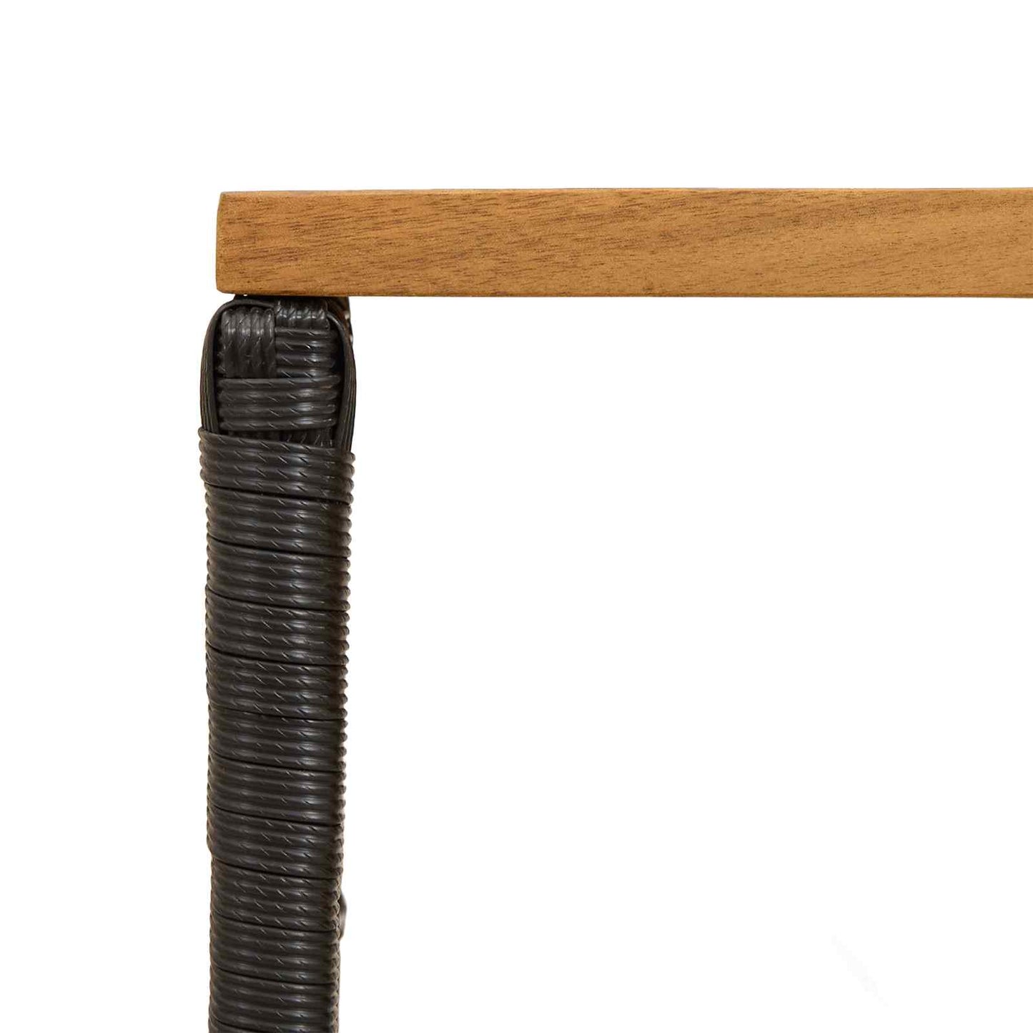 Utebord Svart 80 x 40 x 40 cm Stål og Poly Rattan