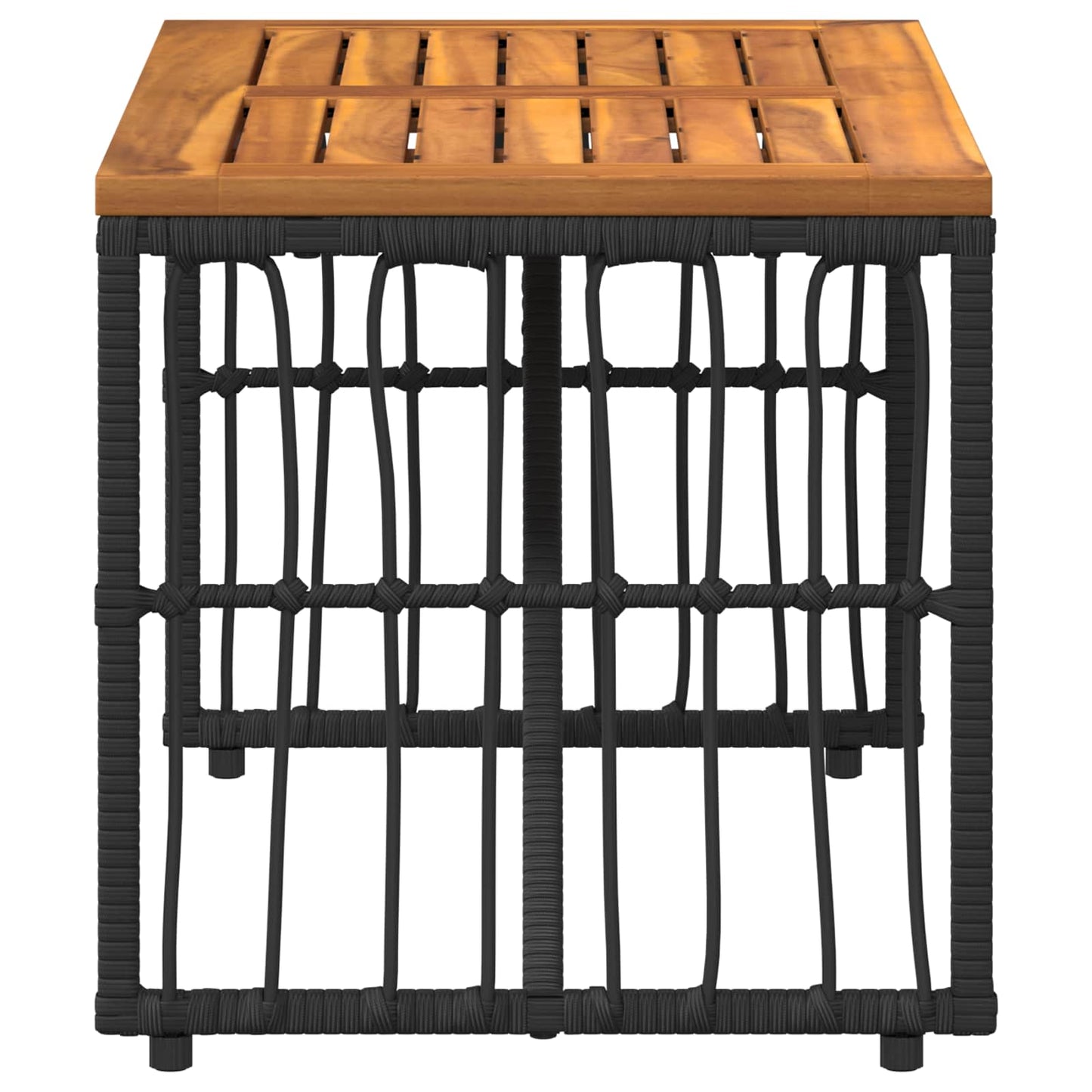 Utebord Svart 80 x 40 x 40 cm Stål og Poly Rattan