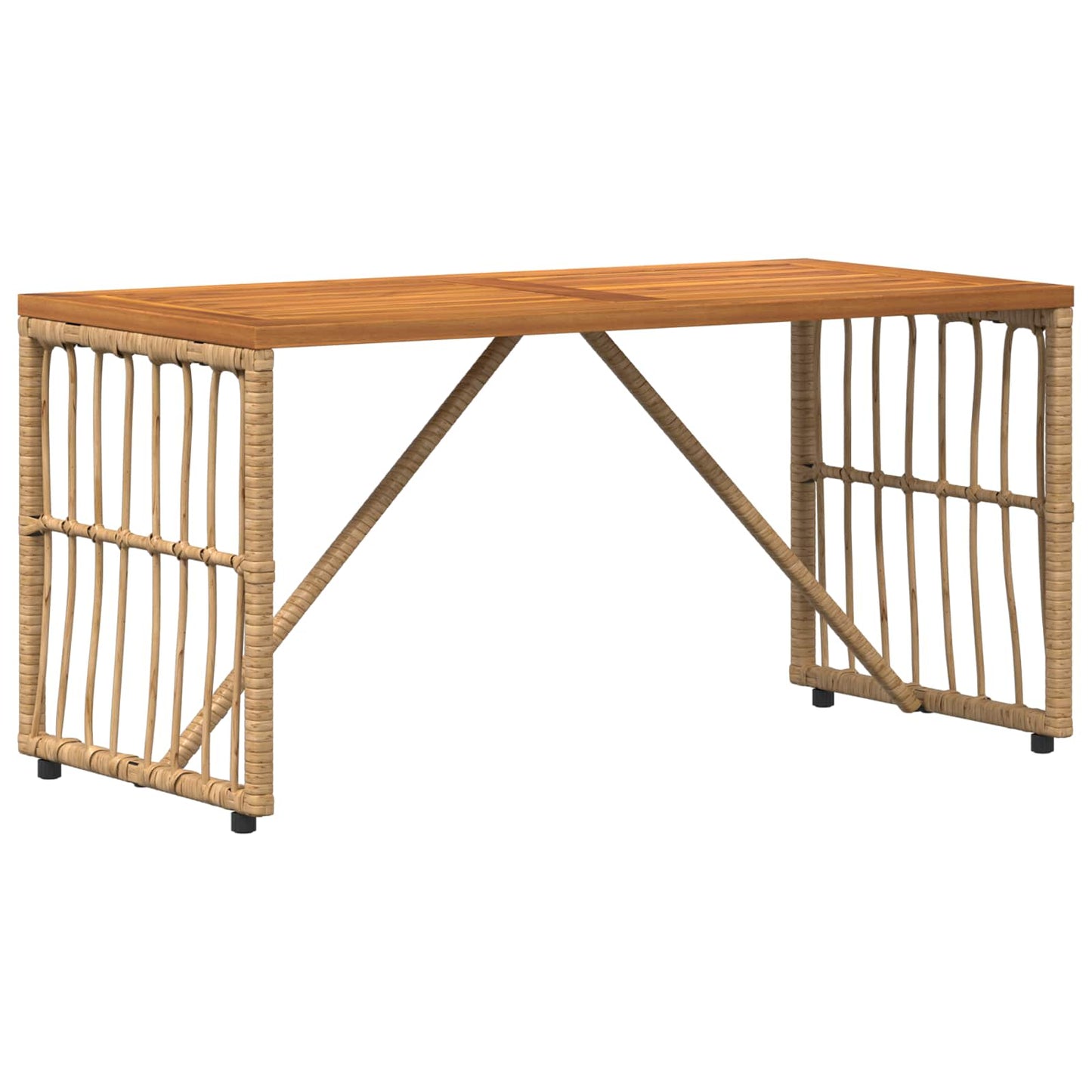 Utebord Naturlig 80 x 40 x 40 cm Stål og Poly Rattan