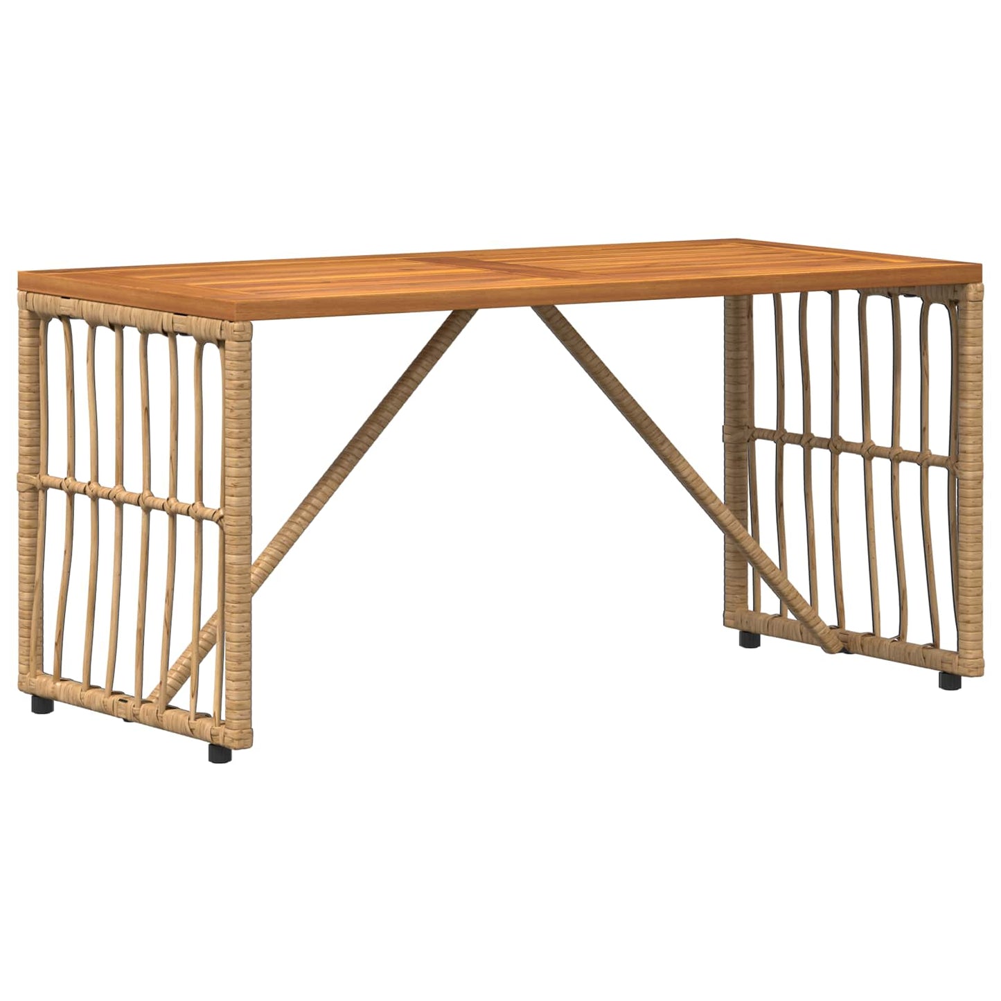 Utebord Naturlig 80 x 40 x 40 cm Stål og Poly Rattan