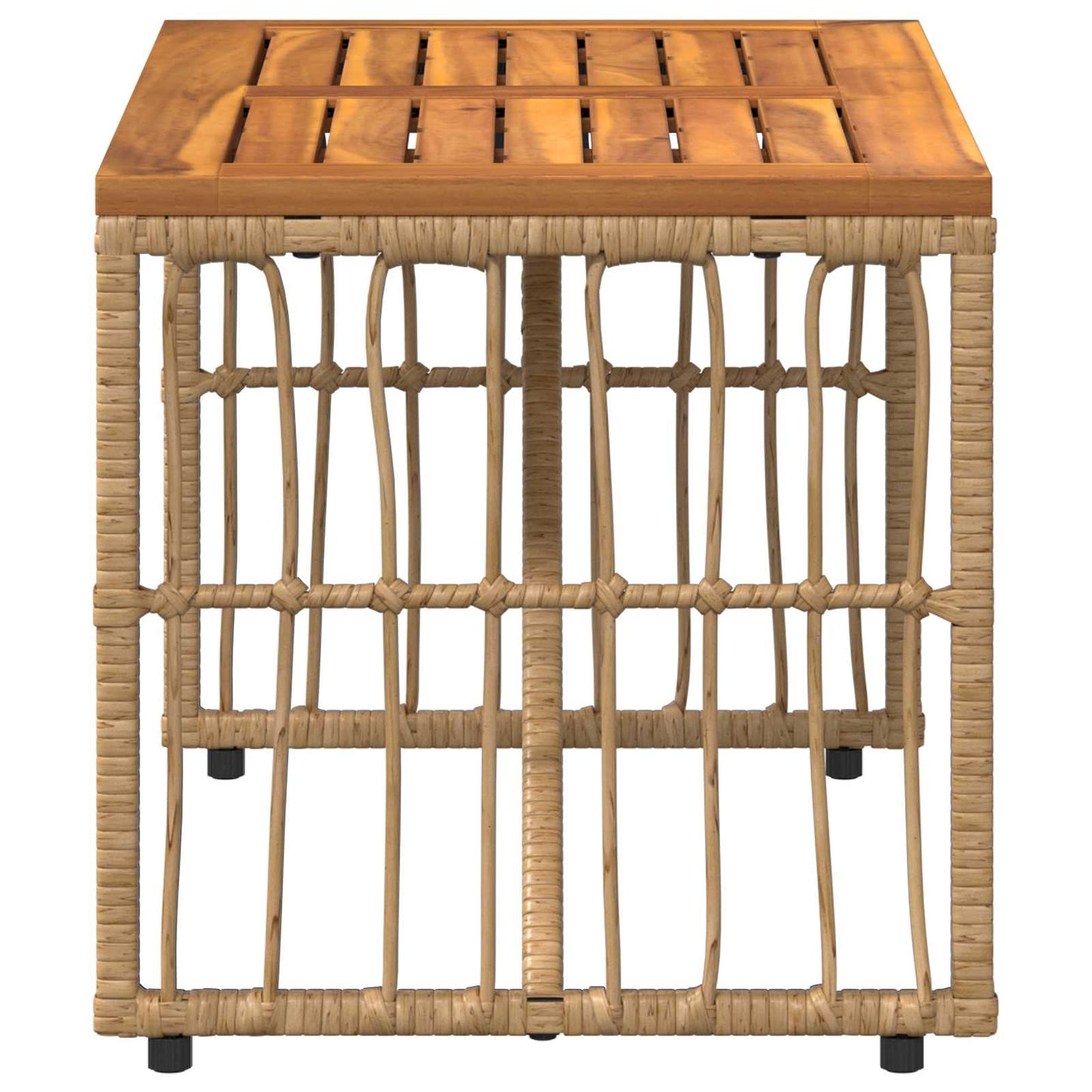 Utebord Naturlig 80 x 40 x 40 cm Stål og Poly Rattan