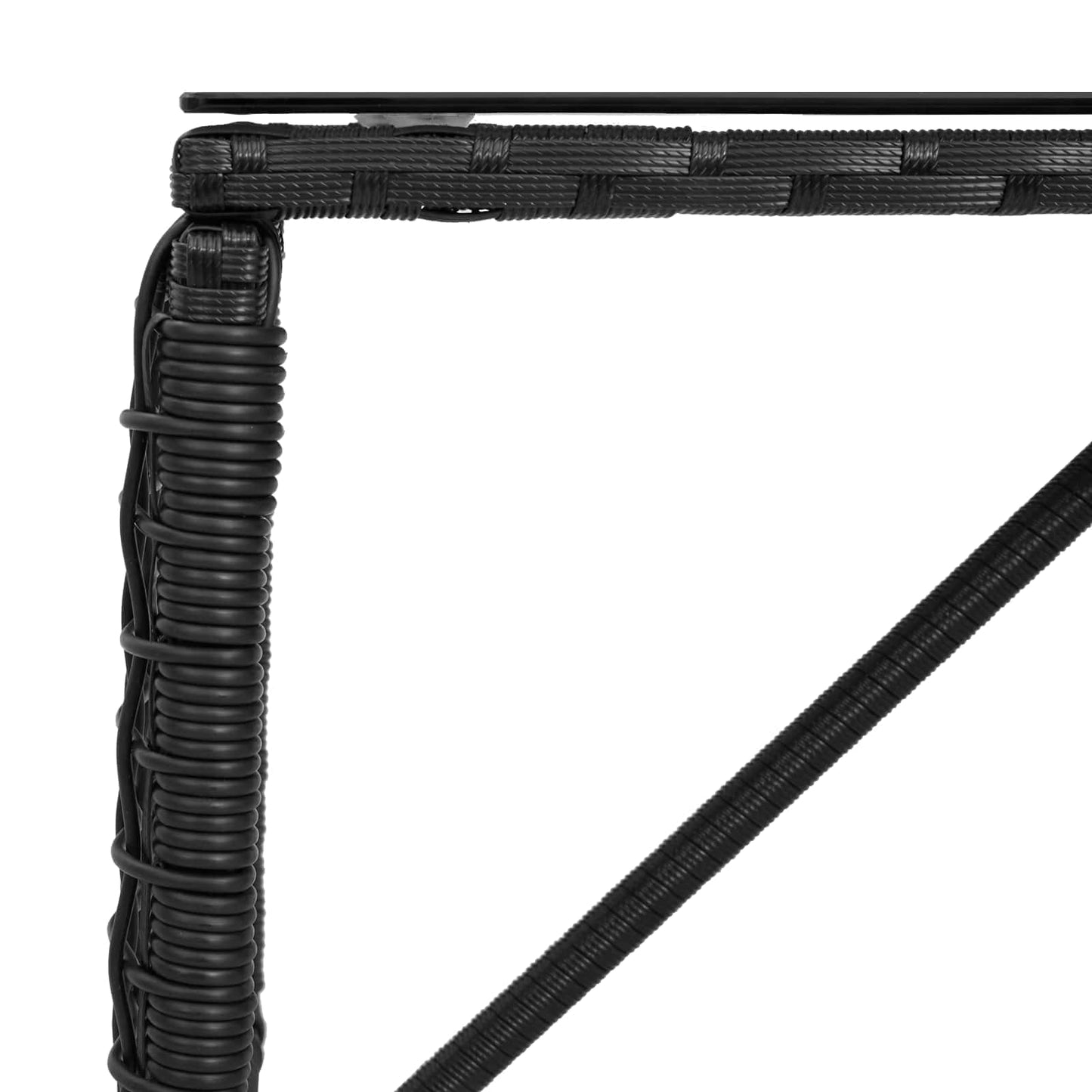 Utebord Svart 80 x 40 x 40 cm PE Rattan og Glass vidaXL