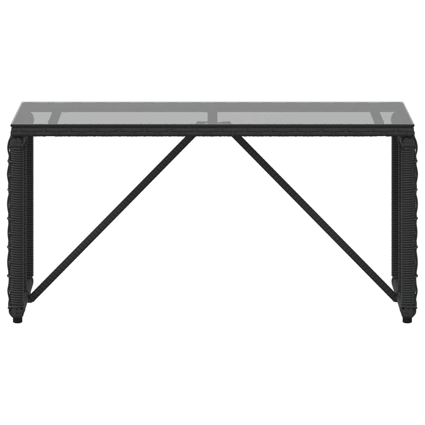 Utebord Svart 80 x 40 x 40 cm PE Rattan og Glass vidaXL