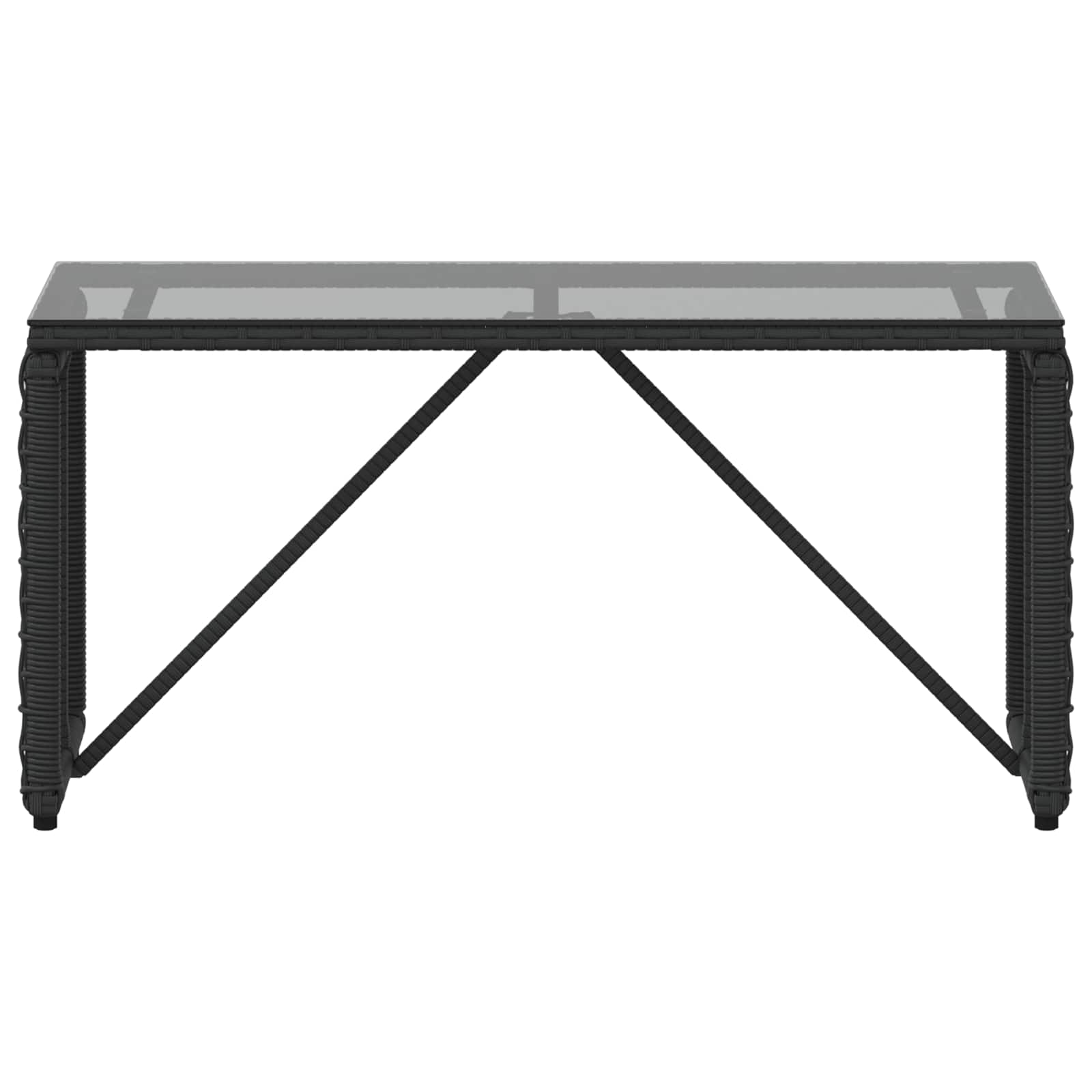 Utebord Svart 80 x 40 x 40 cm PE Rattan og Glass vidaXL