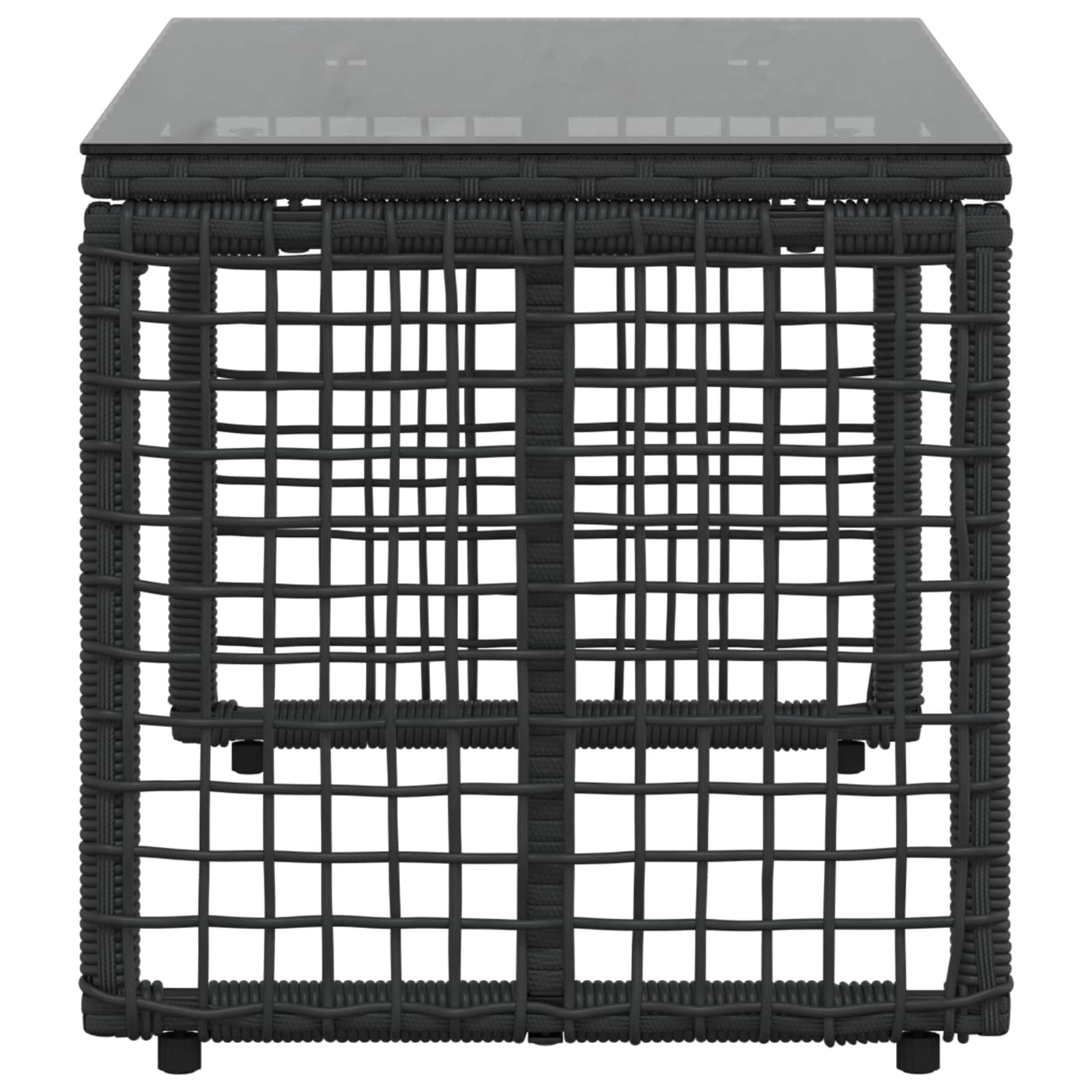 Utebord Svart 80 x 40 x 40 cm PE Rattan og Glass vidaXL