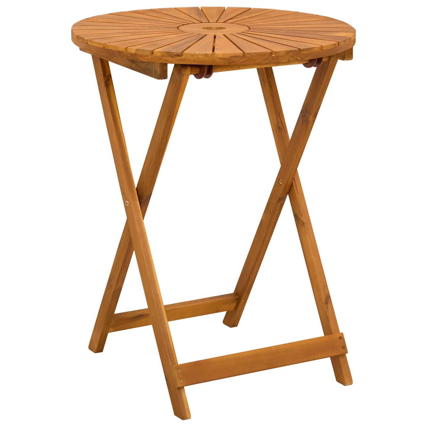 Sammenleggbart hagebord Naturlig Ø60 x 75 cm Solid akasietre