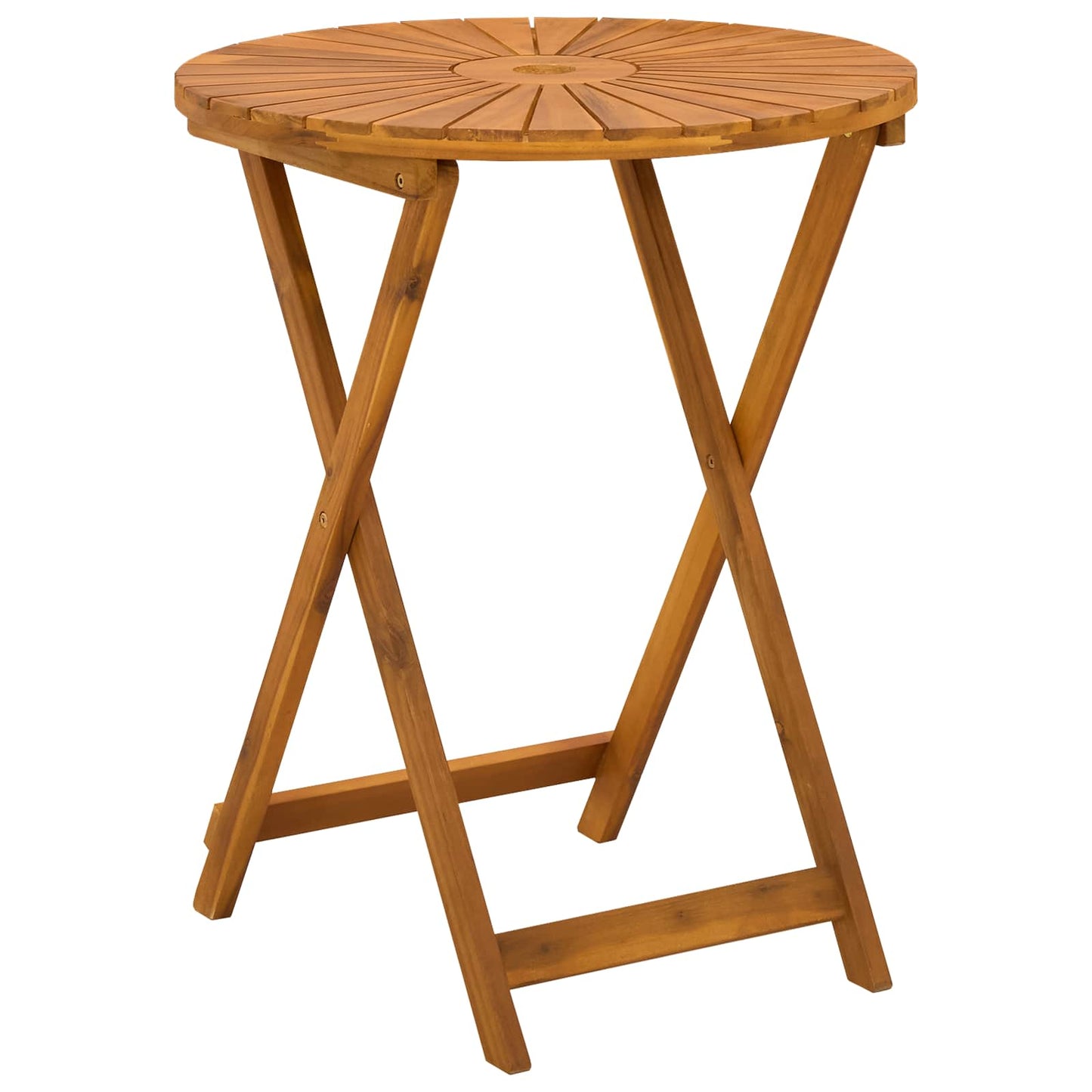 Sammenleggbart hagebord Naturlig Ø60 x 75 cm Solid akasietre