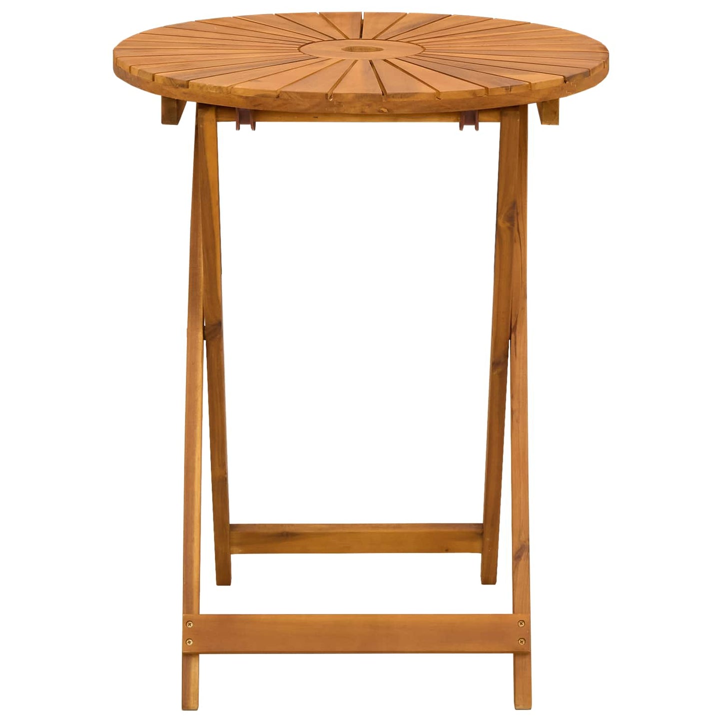 Sammenleggbart hagebord Naturlig Ø60 x 75 cm Solid akasietre