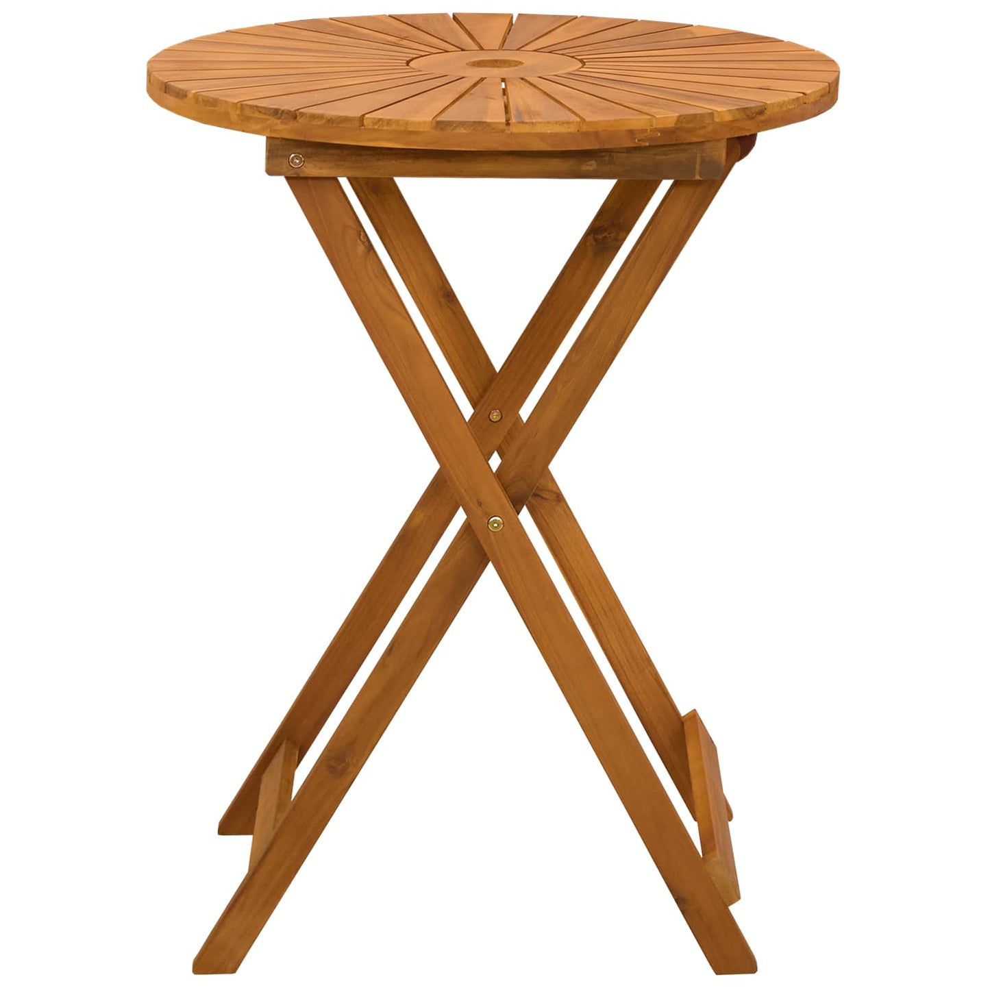 Sammenleggbart hagebord Naturlig Ø60 x 75 cm Solid akasietre