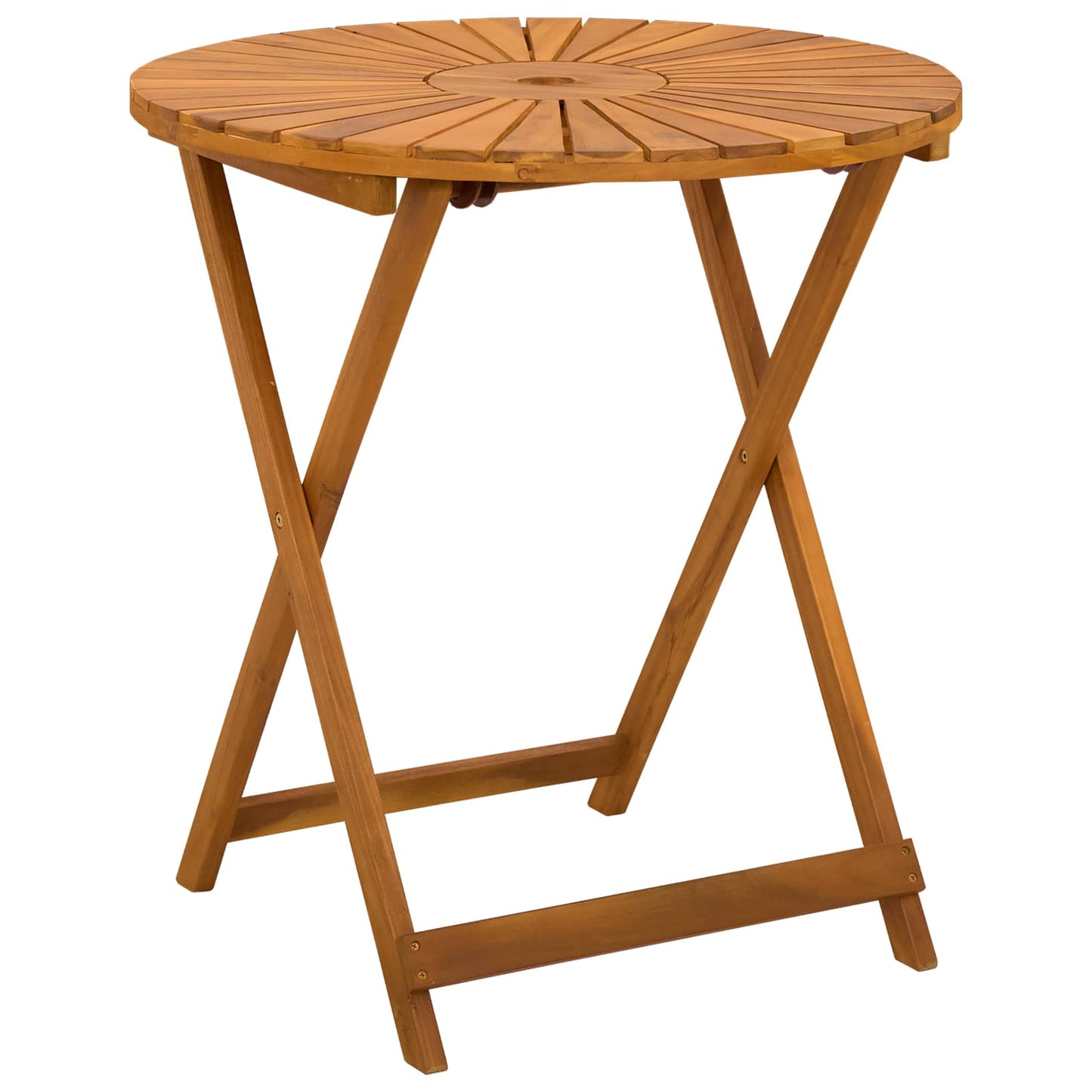 Sammenleggbart hagebord Naturlig Ø70 x 75 cm Solid akasietre